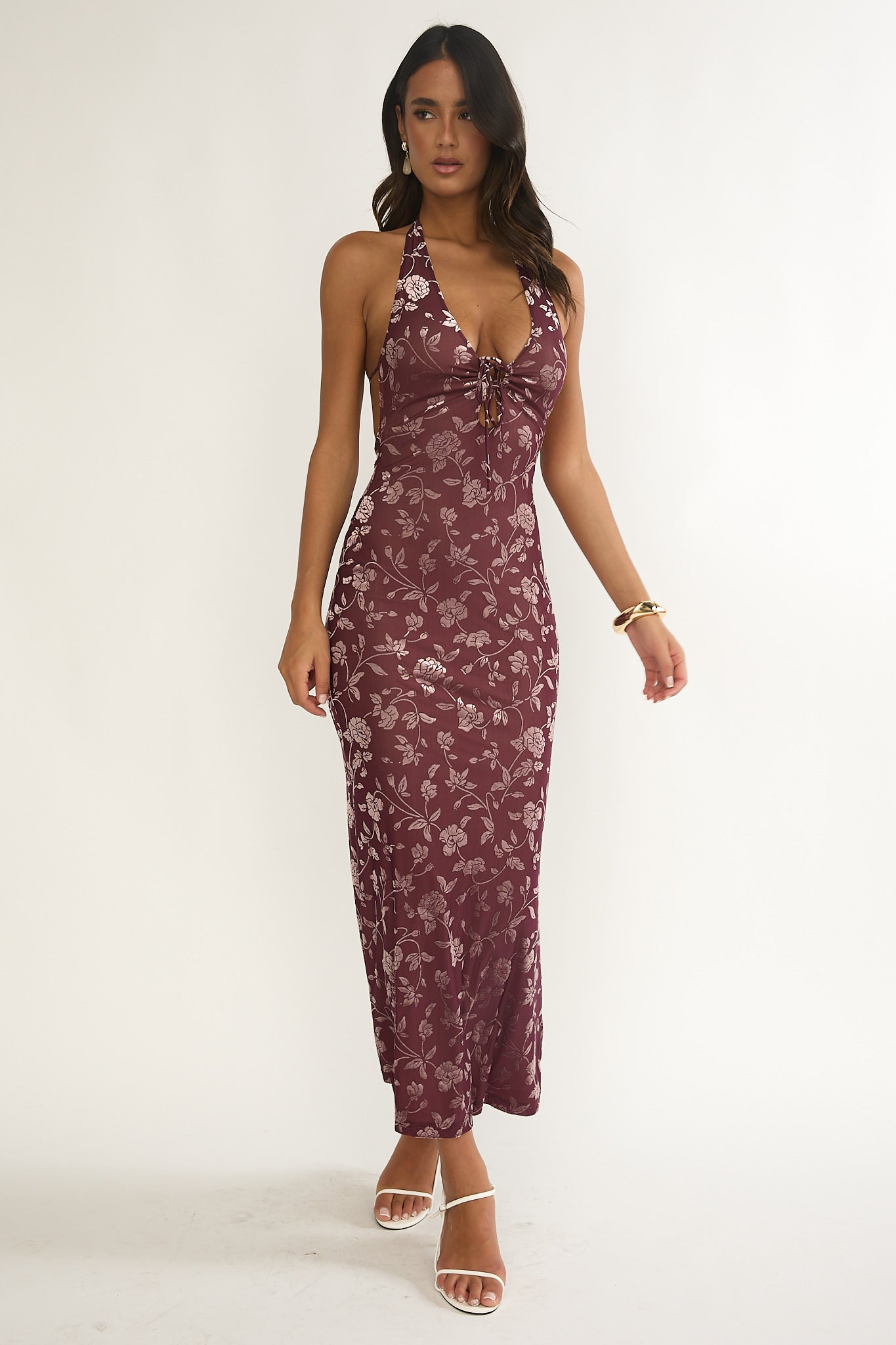 Sing To Me Keyhole Halter Maxi Dress Purple by Selfie Leslie Australia