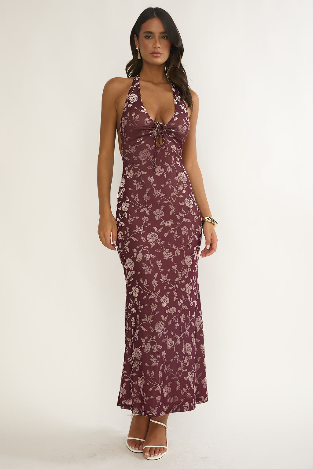 Sing To Me Keyhole Halter Maxi Dress Purple by Selfie Leslie Australia
