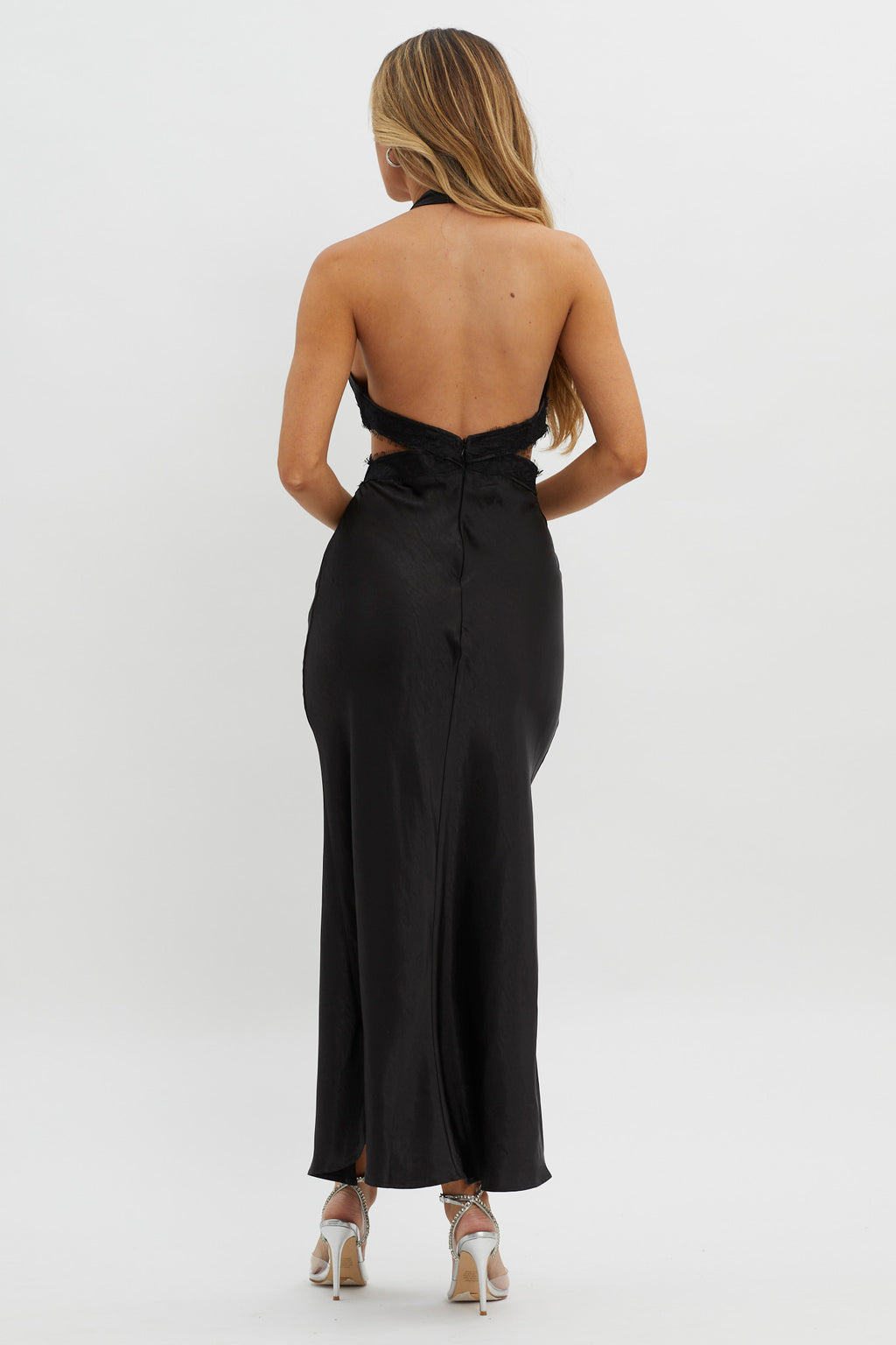 Of Your Dreams Cut-Out Halter Dress Black by Selfie Leslie Australia