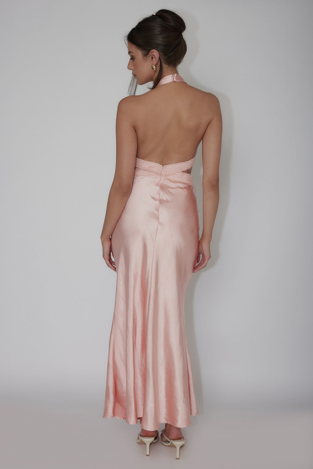 Of Your Dreams Cut-Out Halter Dress Peach by Selfie Leslie Australia