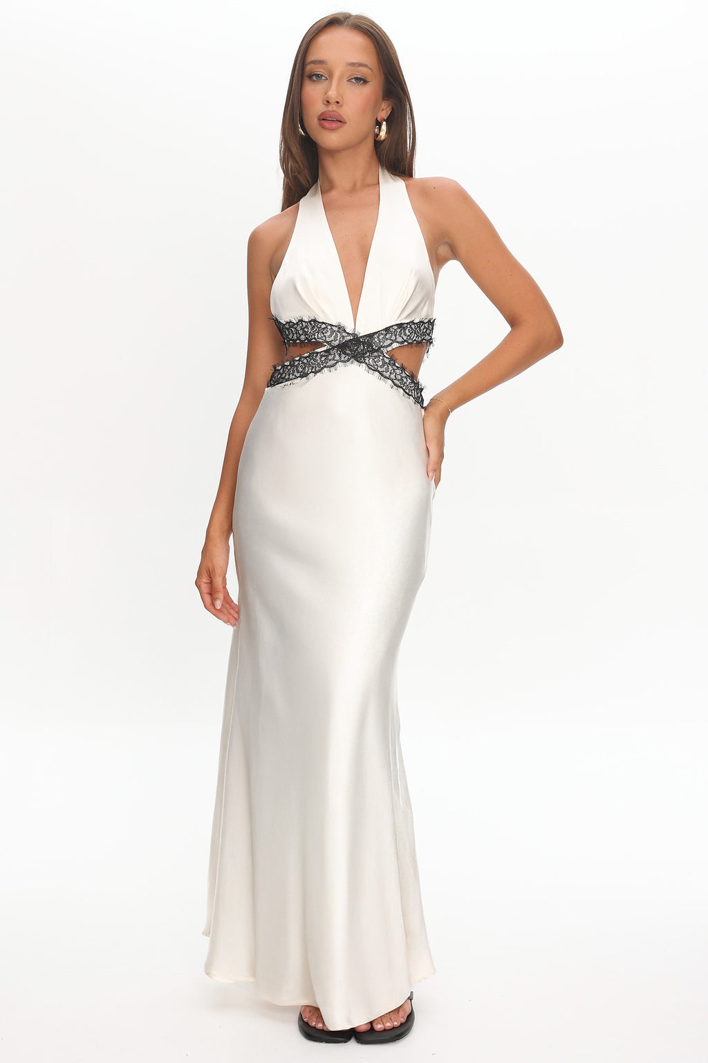 Of Your Dreams Cut-Out Halter Dress Oyster by Selfie Leslie Australia