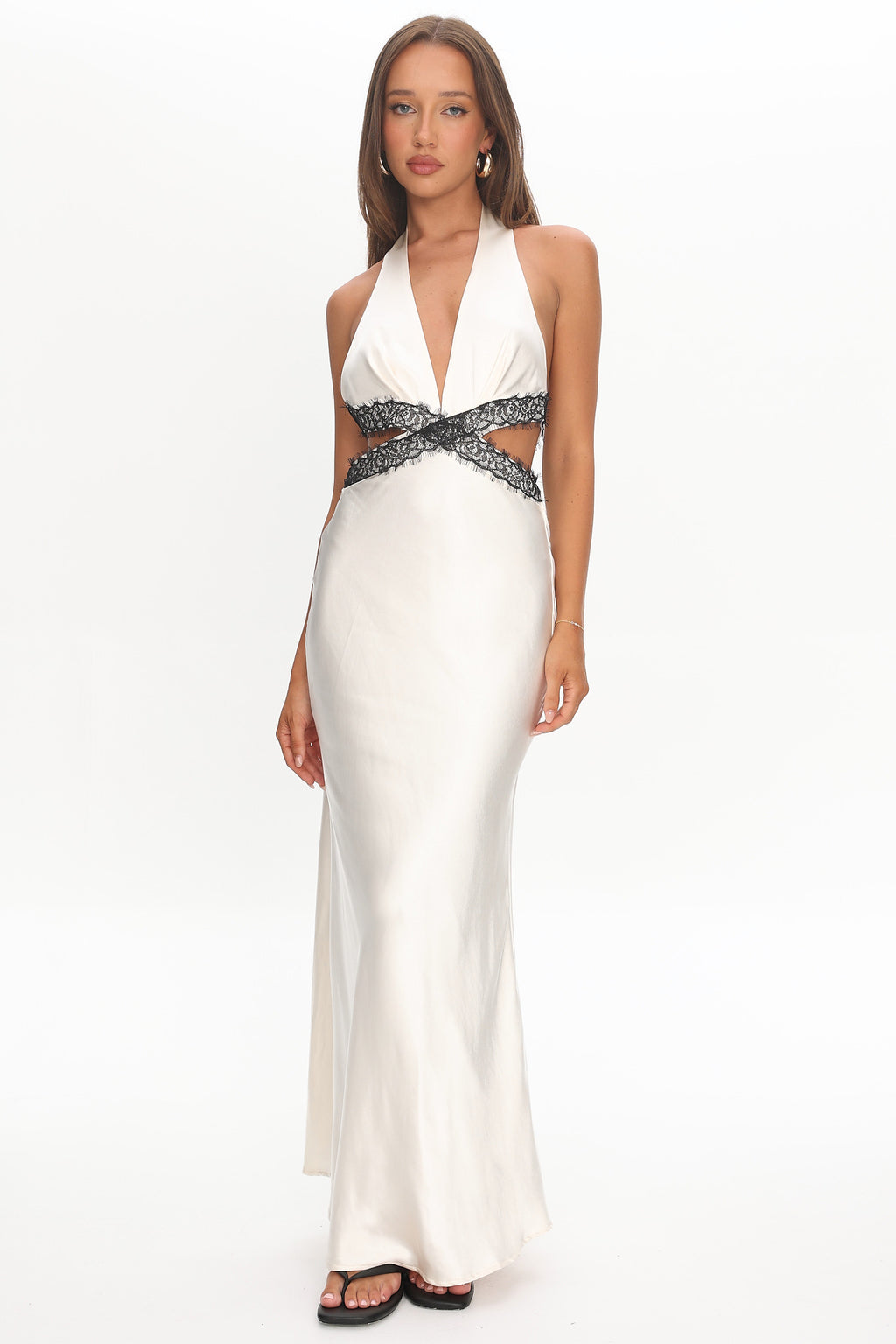 Of Your Dreams Cut-Out Halter Dress Oyster by Selfie Leslie Australia