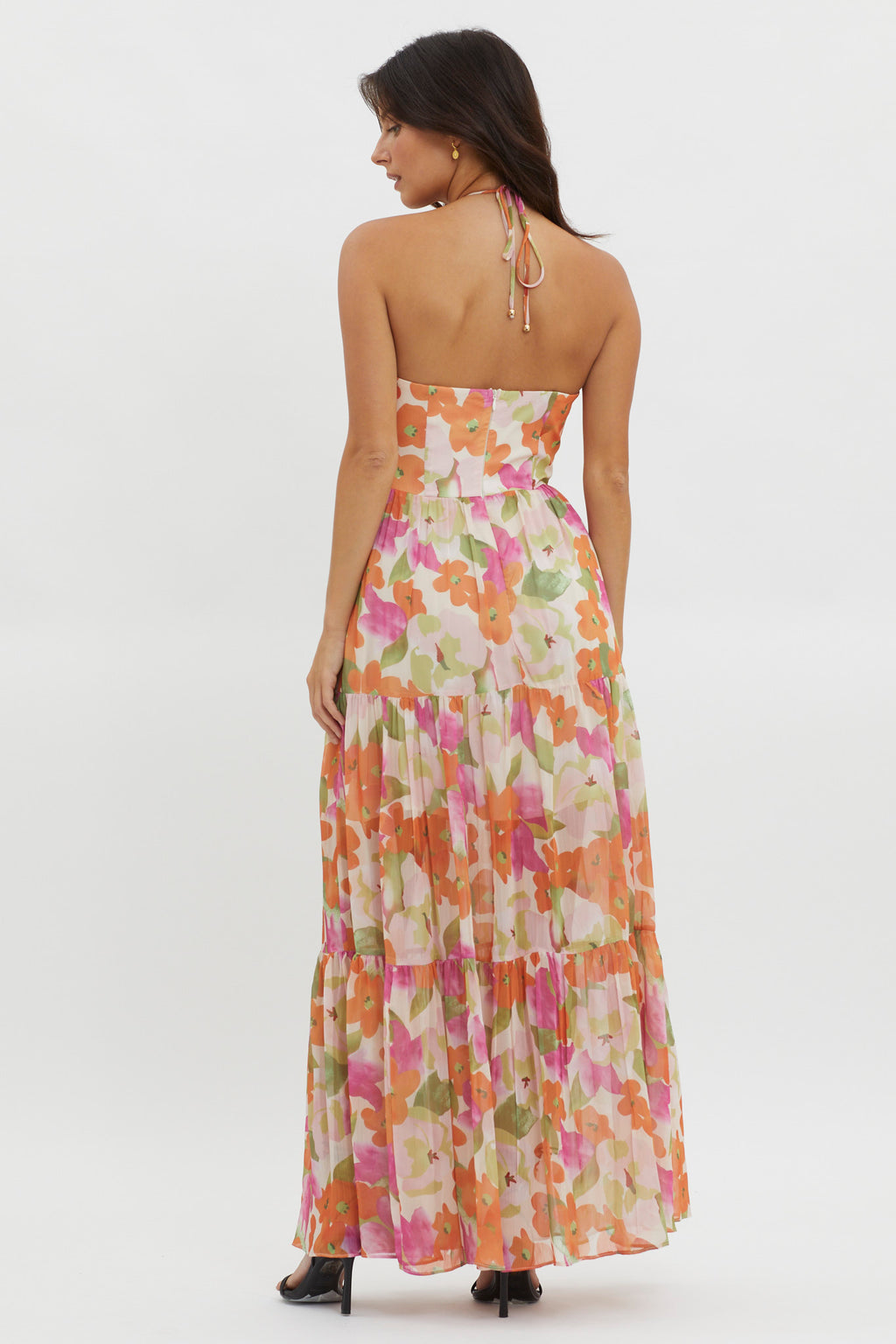 Main Attraction Halterneck Dress Print Pink by Selfie Leslie Australia