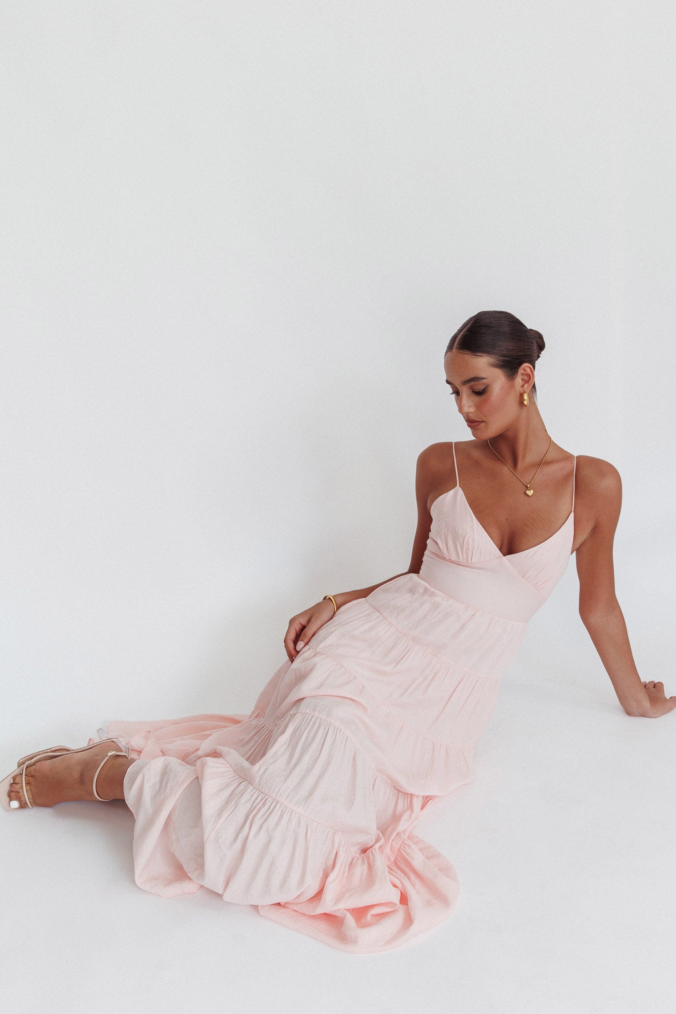 Main Attraction Cami Strap Maxi Dress Blush by Selfie Leslie Australia