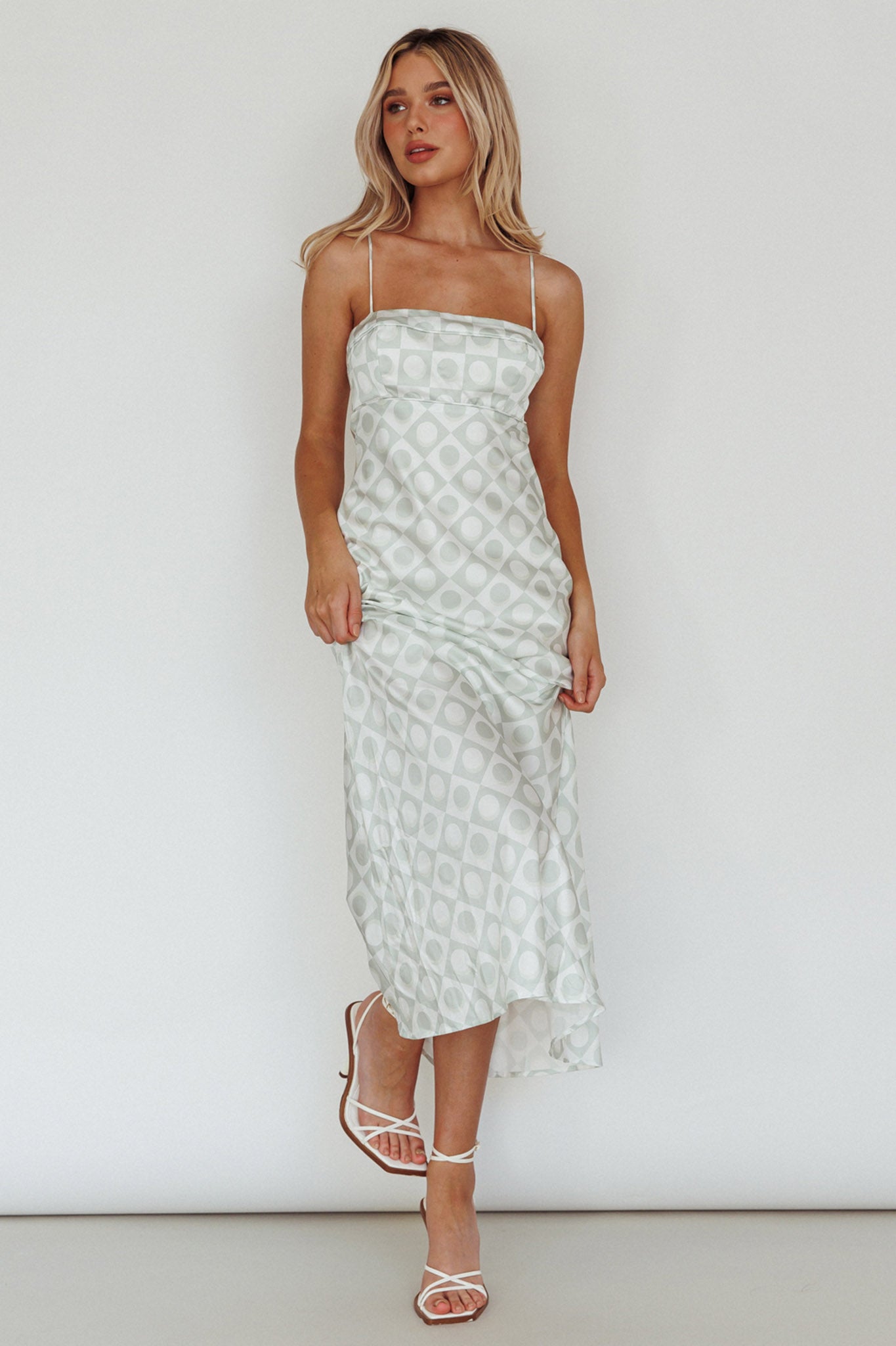 Lane Cove Cami Strap Maxi Dress Print Matcha by Selfie Leslie Australia