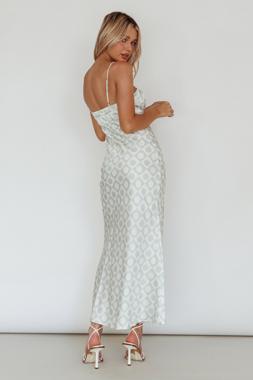 Lane Cove Cami Strap Maxi Dress Print Matcha by Selfie Leslie Australia