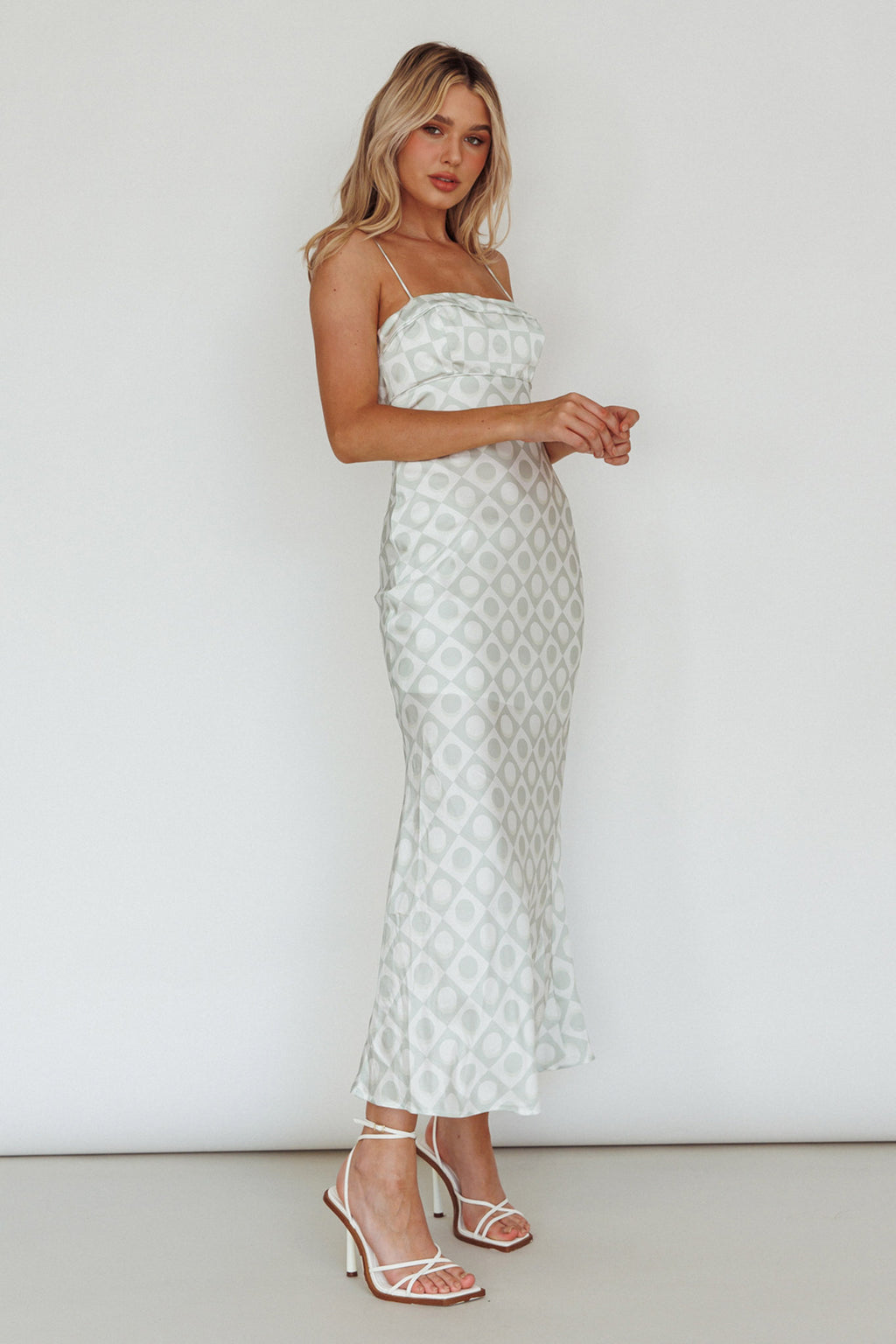 Lane Cove Cami Strap Maxi Dress Print Matcha by Selfie Leslie Australia