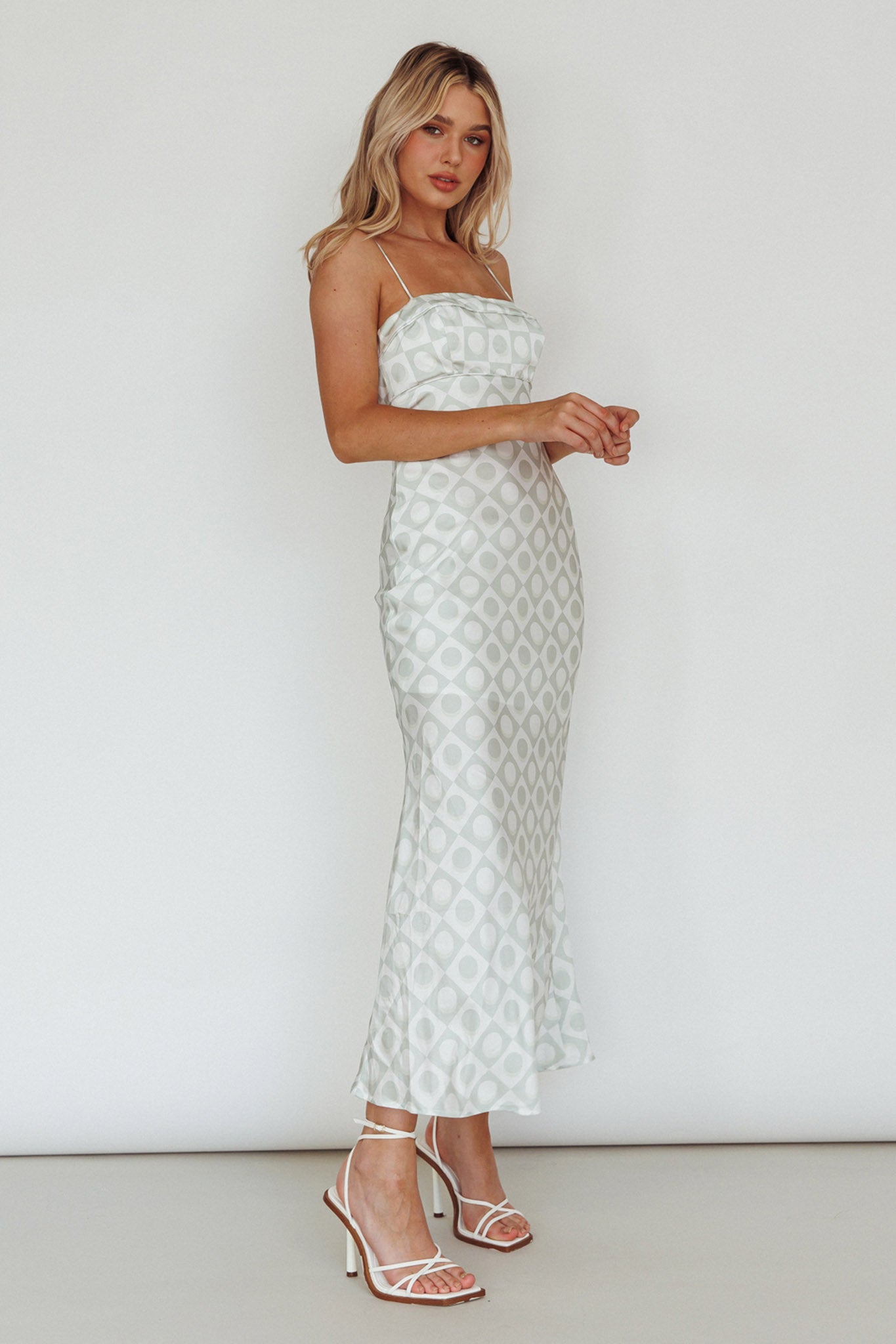 Lane Cove Cami Strap Maxi Dress Print Matcha by Selfie Leslie Australia