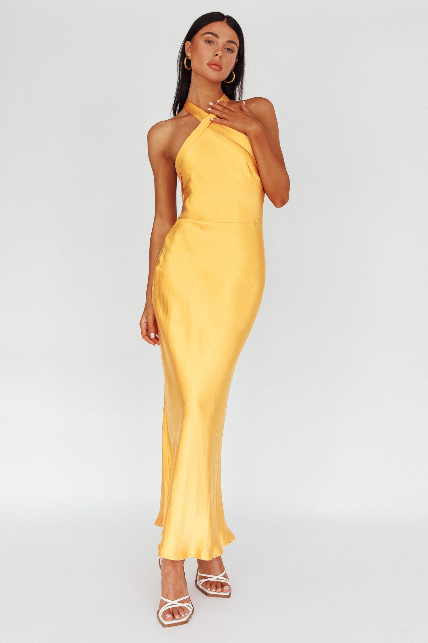 Italia Azure Crossover Halterneck Maxi Dress Sun by Selfie Leslie Australia