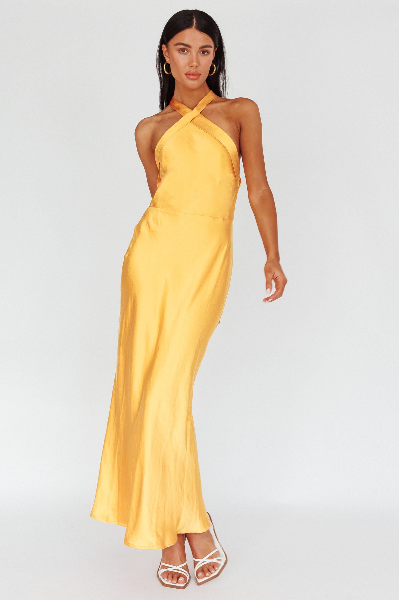 Italia Azure Crossover Halterneck Maxi Dress Sun by Selfie Leslie Australia