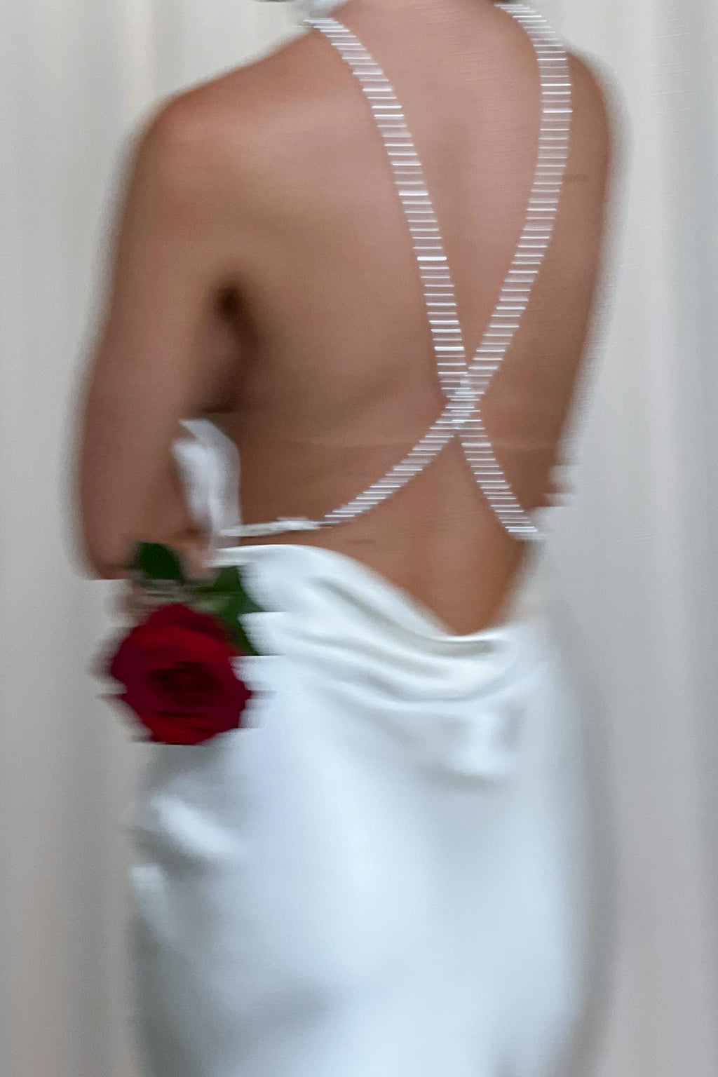 Italia Azure Halterneck Pearl Back Maxi Dress Oyster by Selfie Leslie Australia