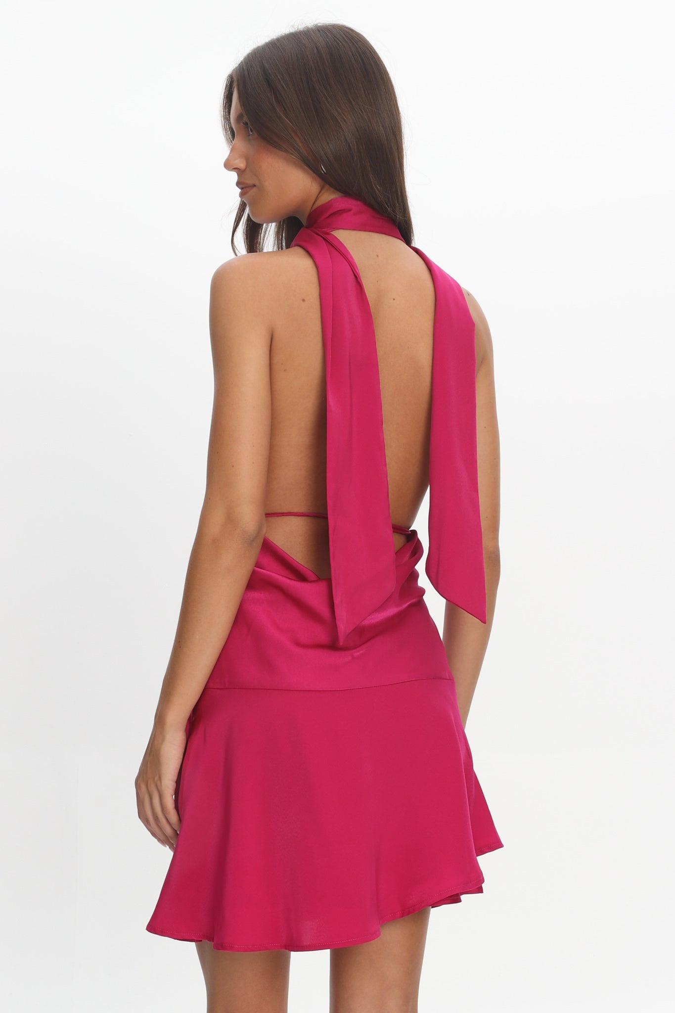 Tanya Halterneck Mini Dress Hot Pink by Selfie Leslie Australia