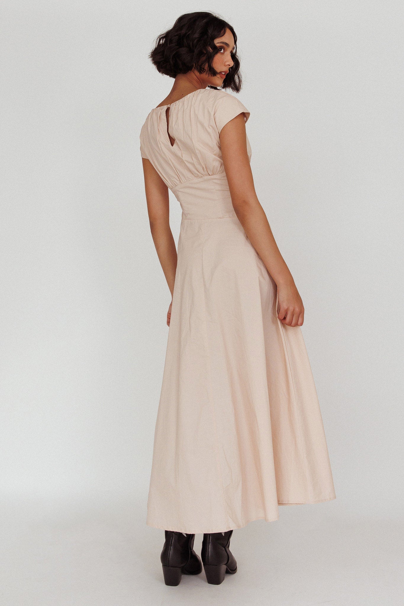Derry Cap Sleeve A-line Maxi Dress Oat by Selfie Leslie Australia