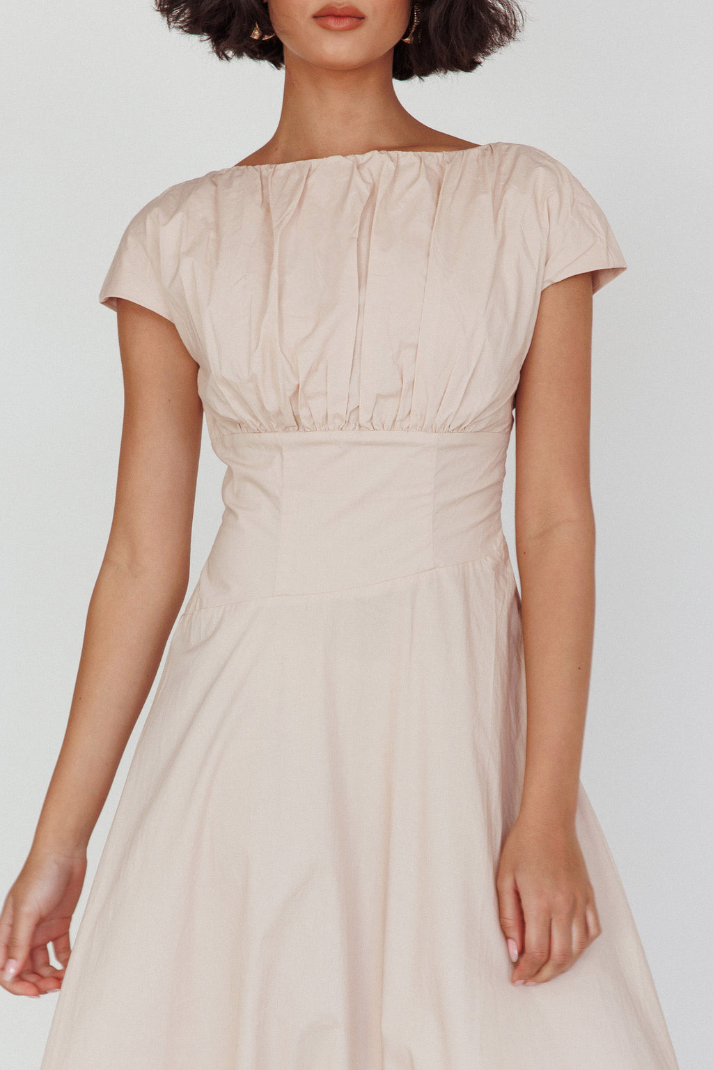 Derry Cap Sleeve A-line Maxi Dress Oat by Selfie Leslie Australia
