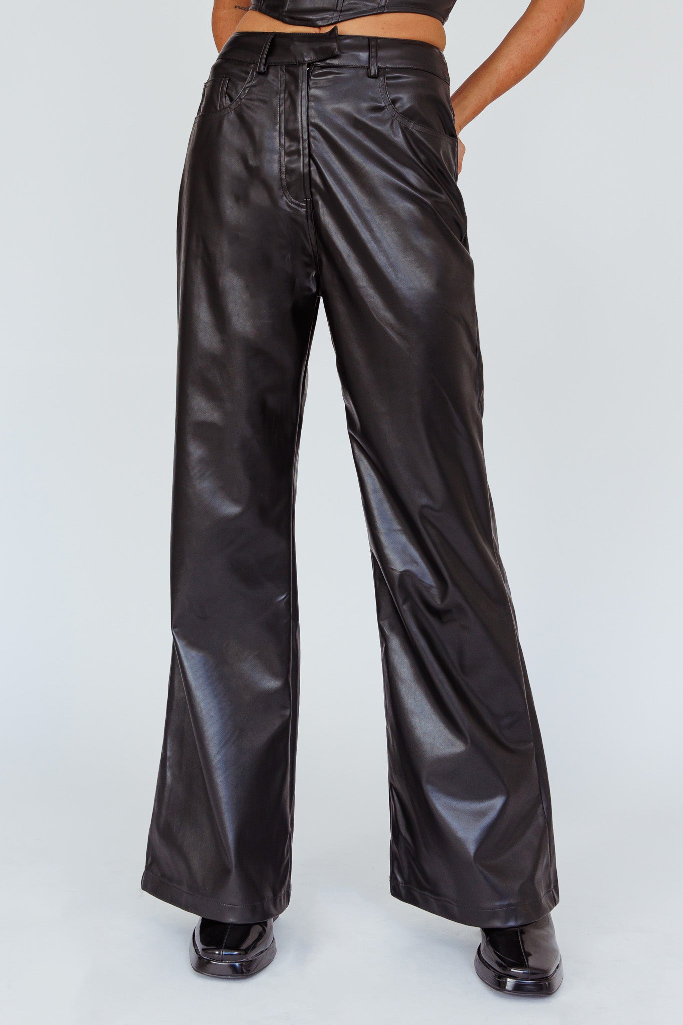 Coussin Faux Leather Pants Black by Selfie Leslie Australia