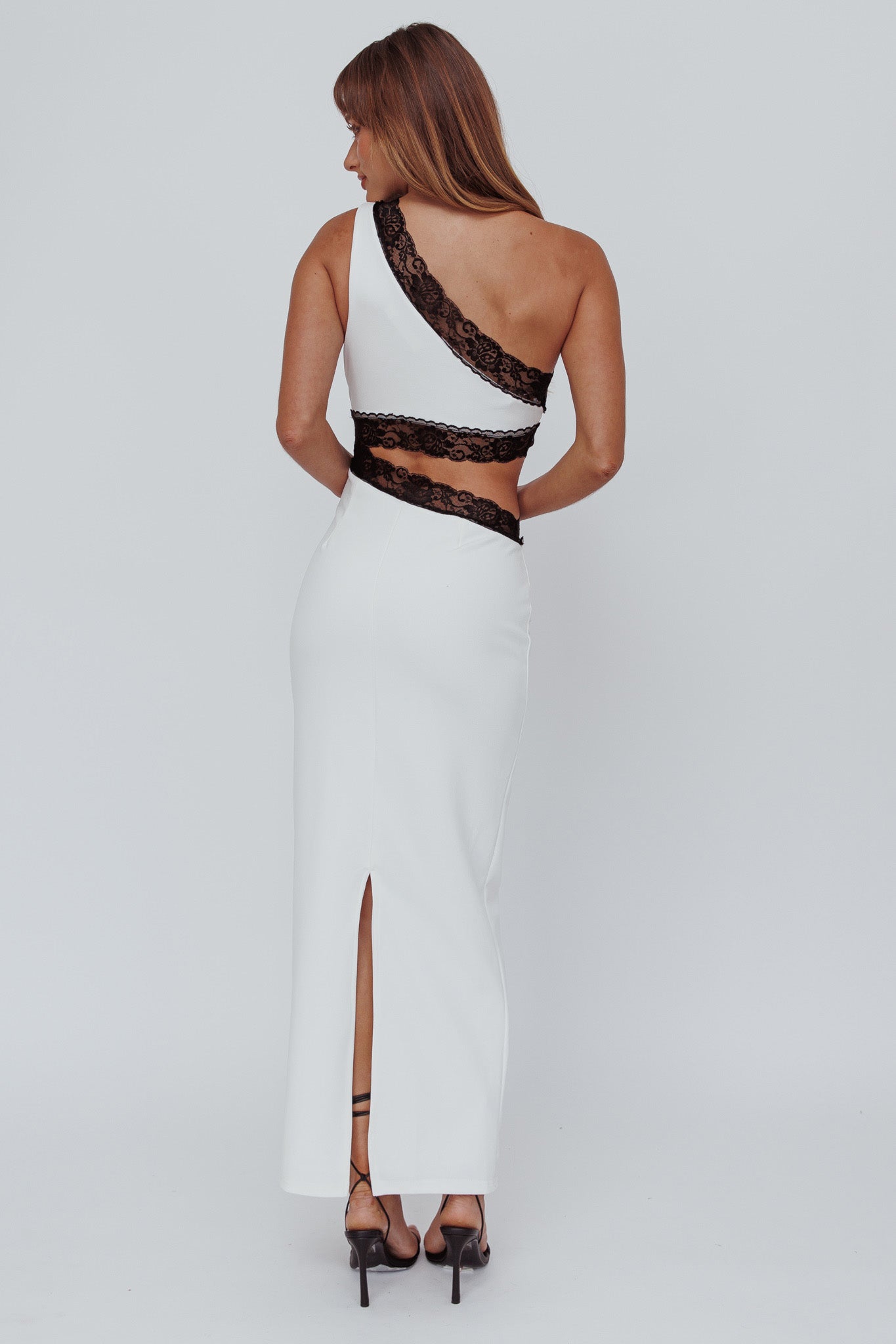 Mahli One-Shoulder Cut-Out Maxi Dress White by Selfie Leslie Australia