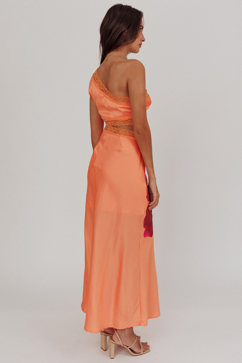 Mahli One-Shoulder Cut-Out Maxi Dress Orange by Selfie Leslie Australia