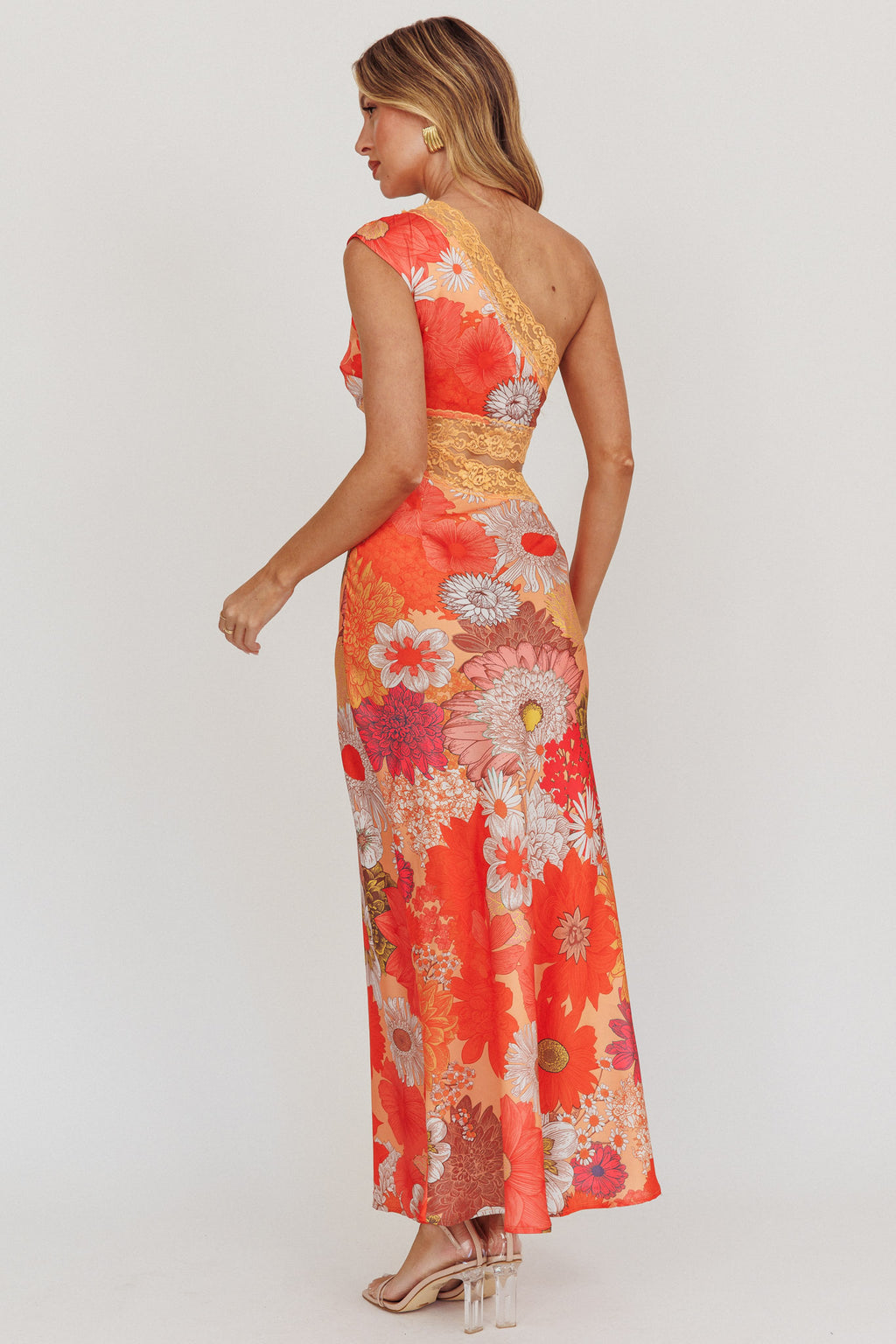 Mahli One-Shoulder Cut-Out Maxi Dress Floral by Selfie Leslie Australia