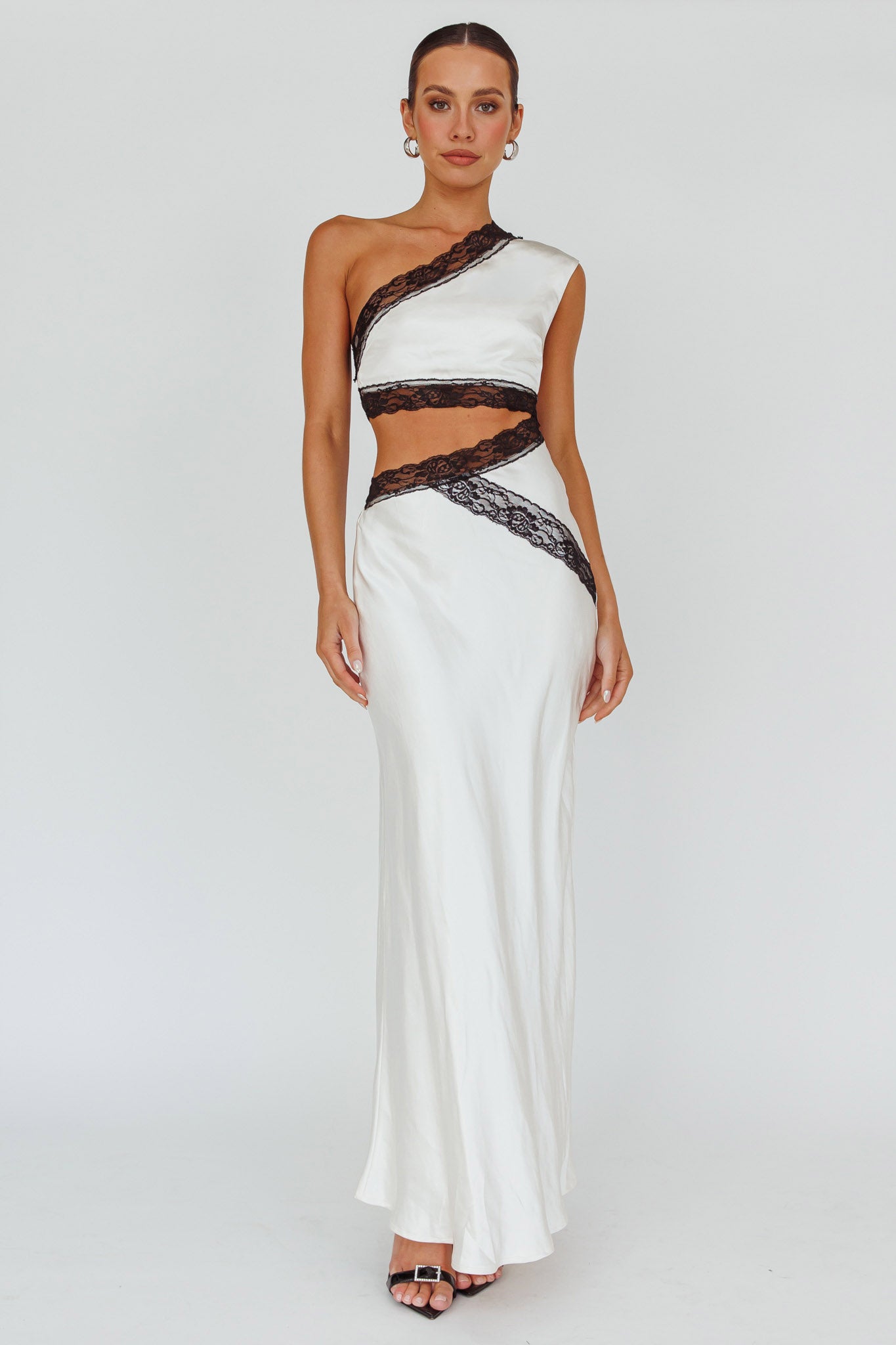Mahli One-Shoulder Maxi Dress Champagne by Selfie Leslie Australia