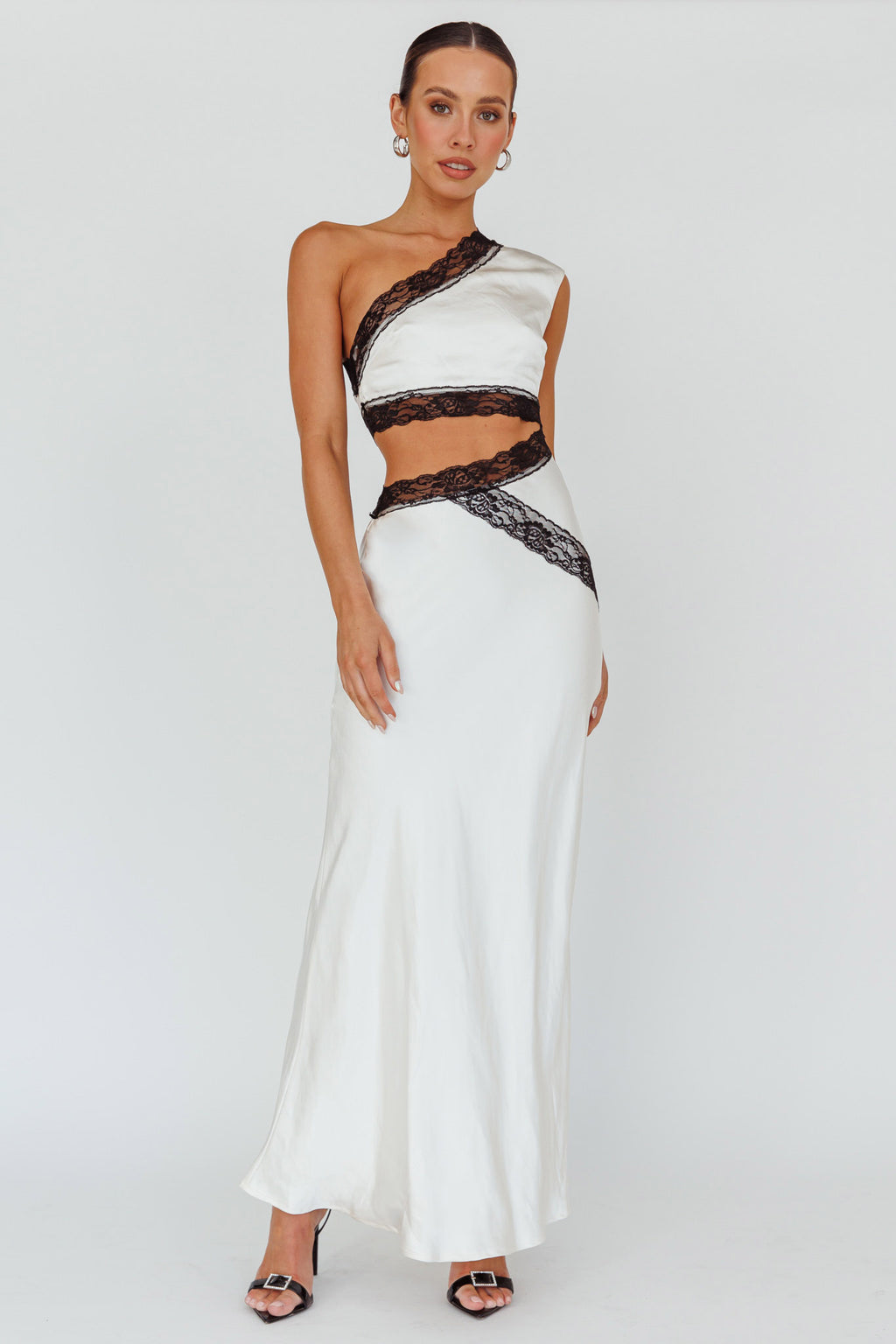 Mahli One-Shoulder Maxi Dress Champagne by Selfie Leslie Australia