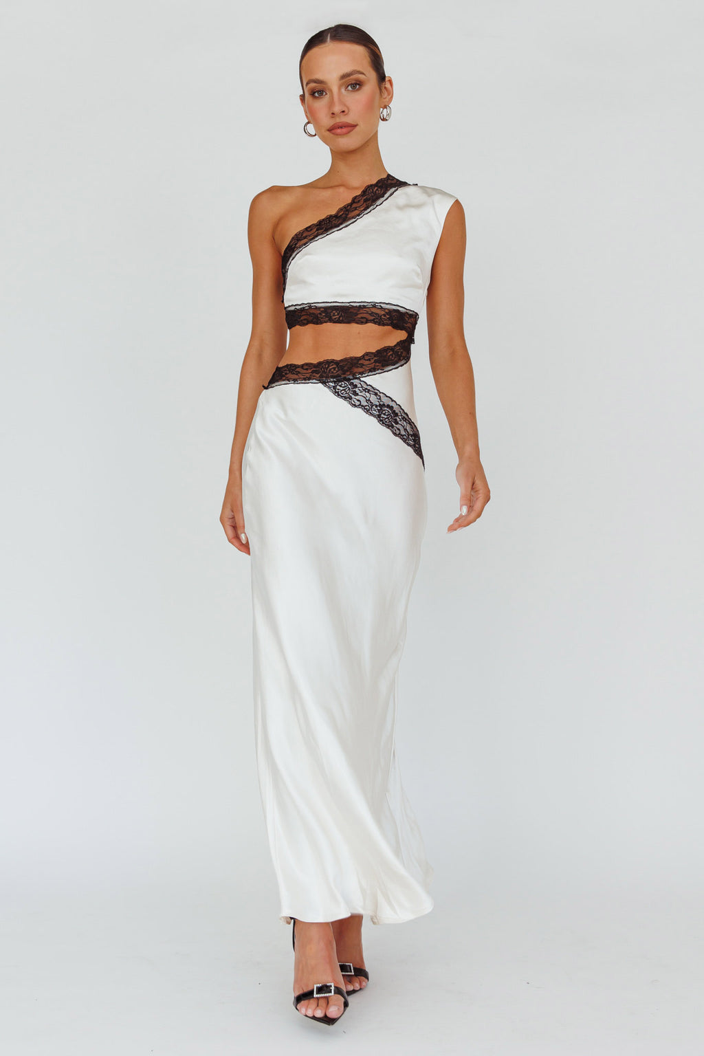 Mahli One-Shoulder Maxi Dress Champagne by Selfie Leslie Australia