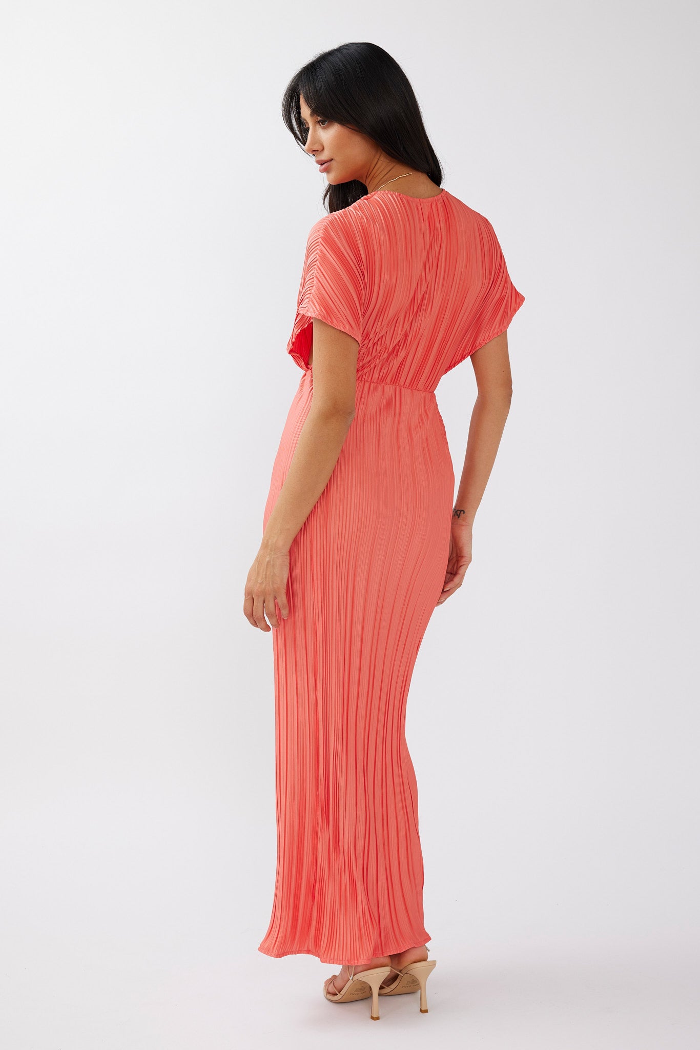 Astor Batwing Accordion Pleat Dress Watermelon by Selfie Leslie Australia
