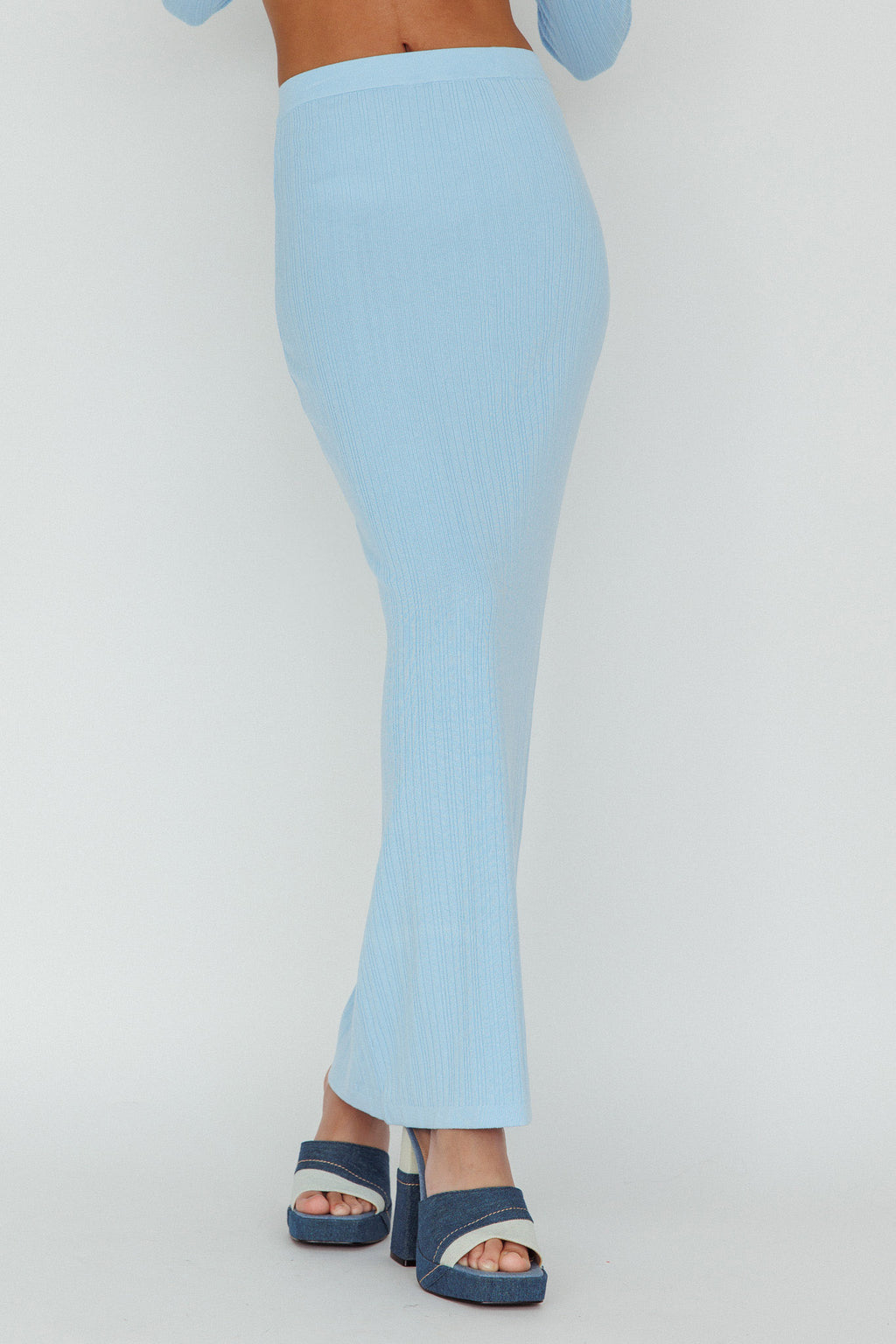 Rossana Knit Maxi Skirt Blue by Selfie Leslie Australia
