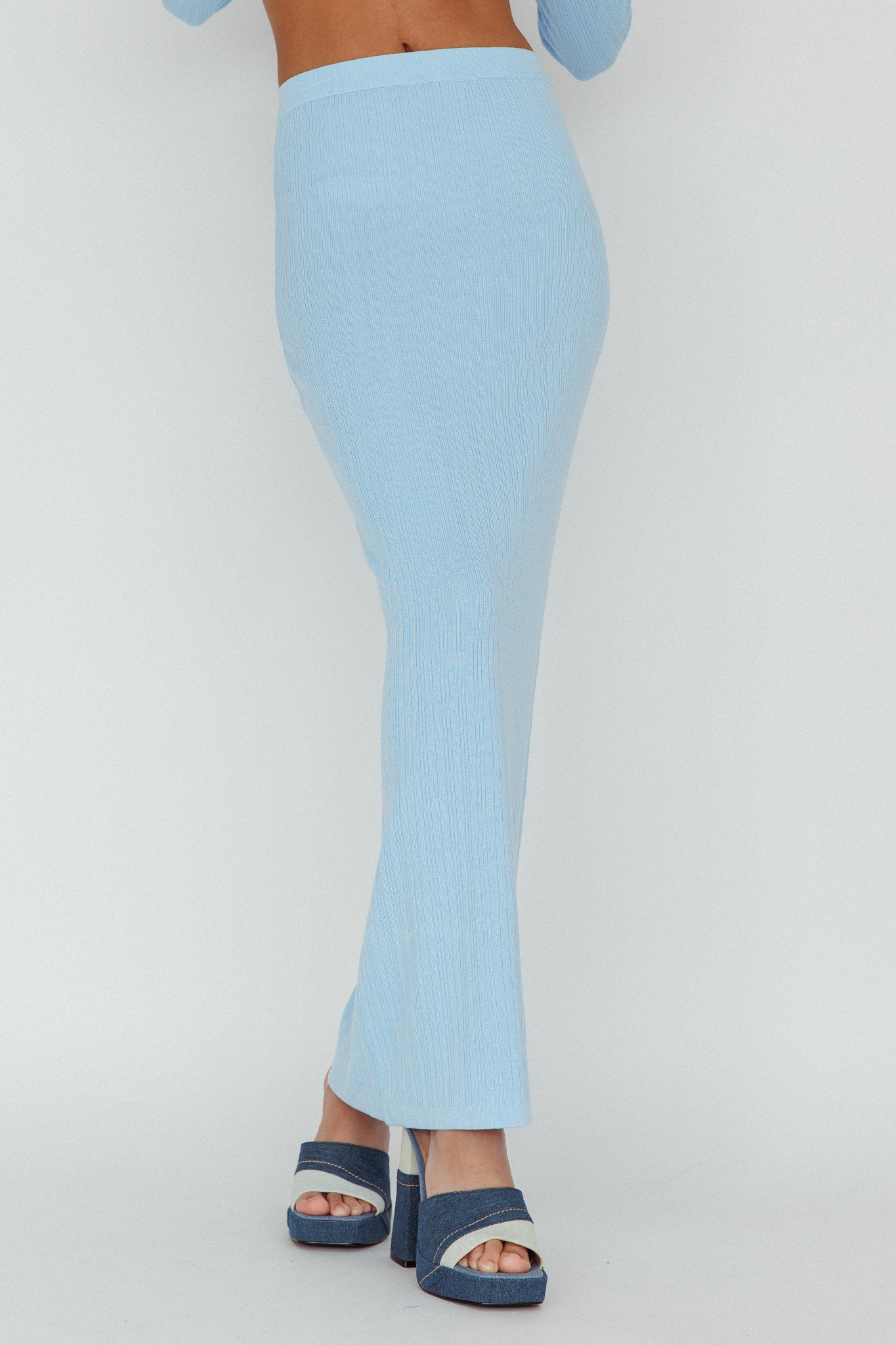 Rossana Knit Maxi Skirt Blue by Selfie Leslie Australia