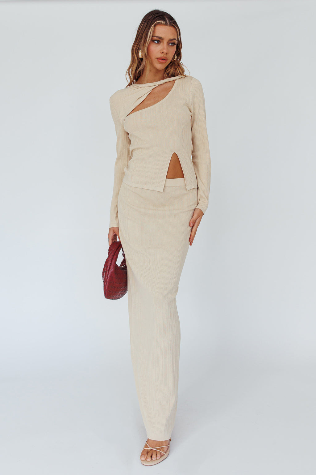 Rossana Knit Maxi Skirt Butter by Selfie Leslie Australia
