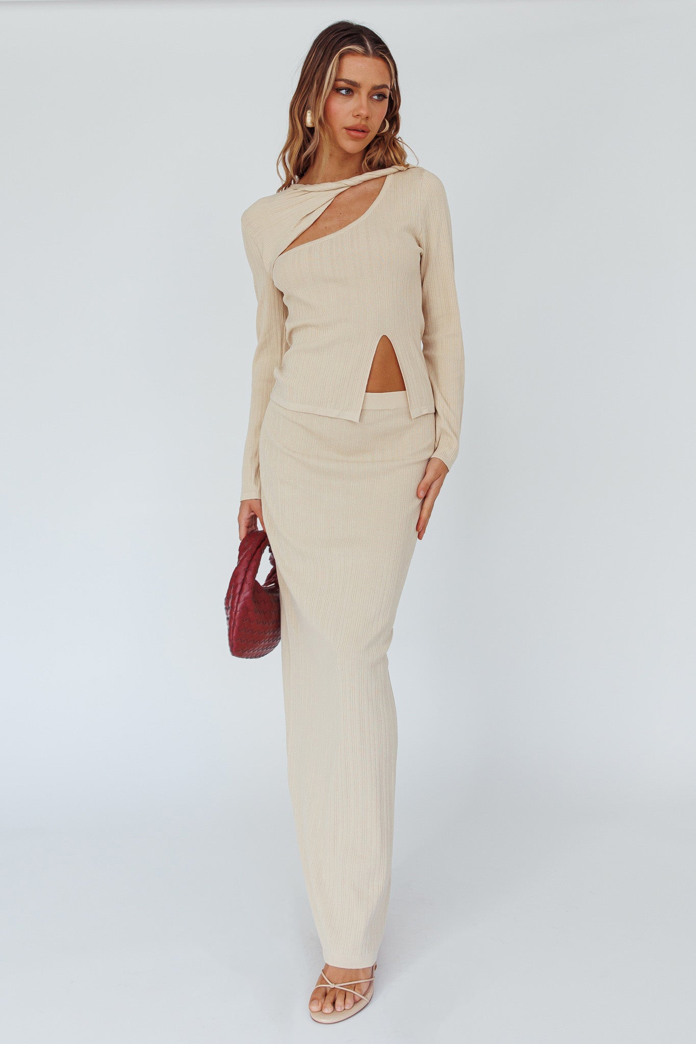 Rossana Twist Neck Keyhole Top Butter by Selfie Leslie Australia