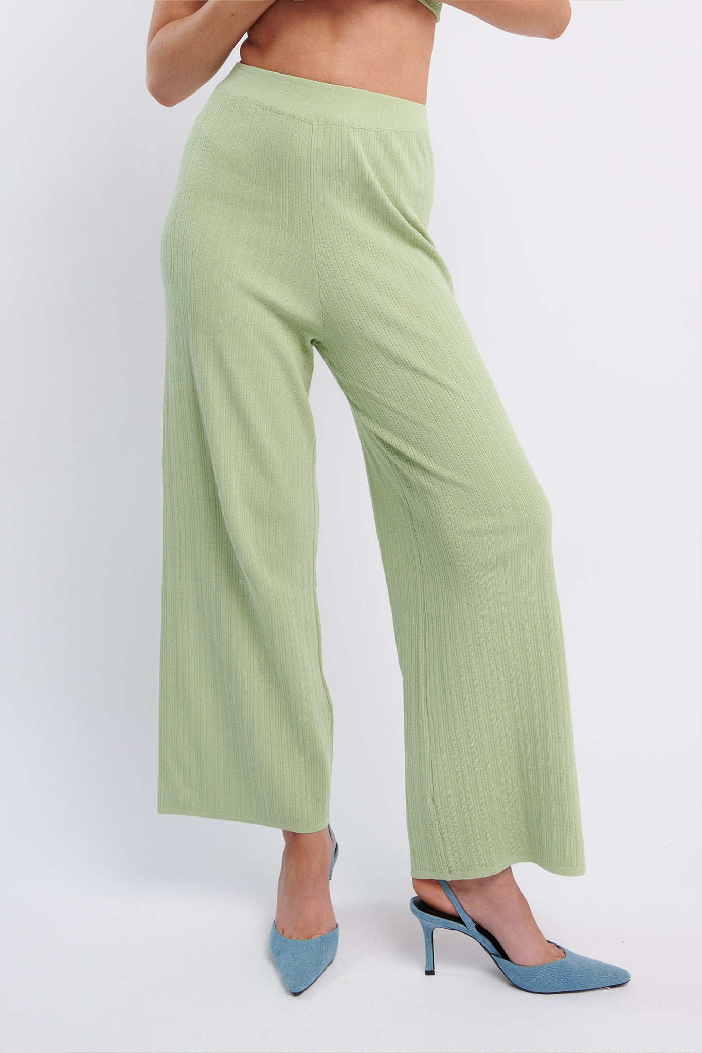 Rossana Long Knit Pants Sage by Selfie Leslie Australia