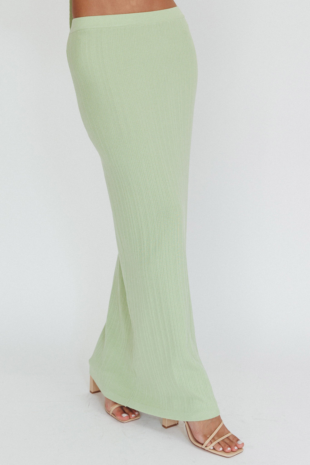 Rossana Ribbed Maxi Skirt Sage by Selfie Leslie Australia