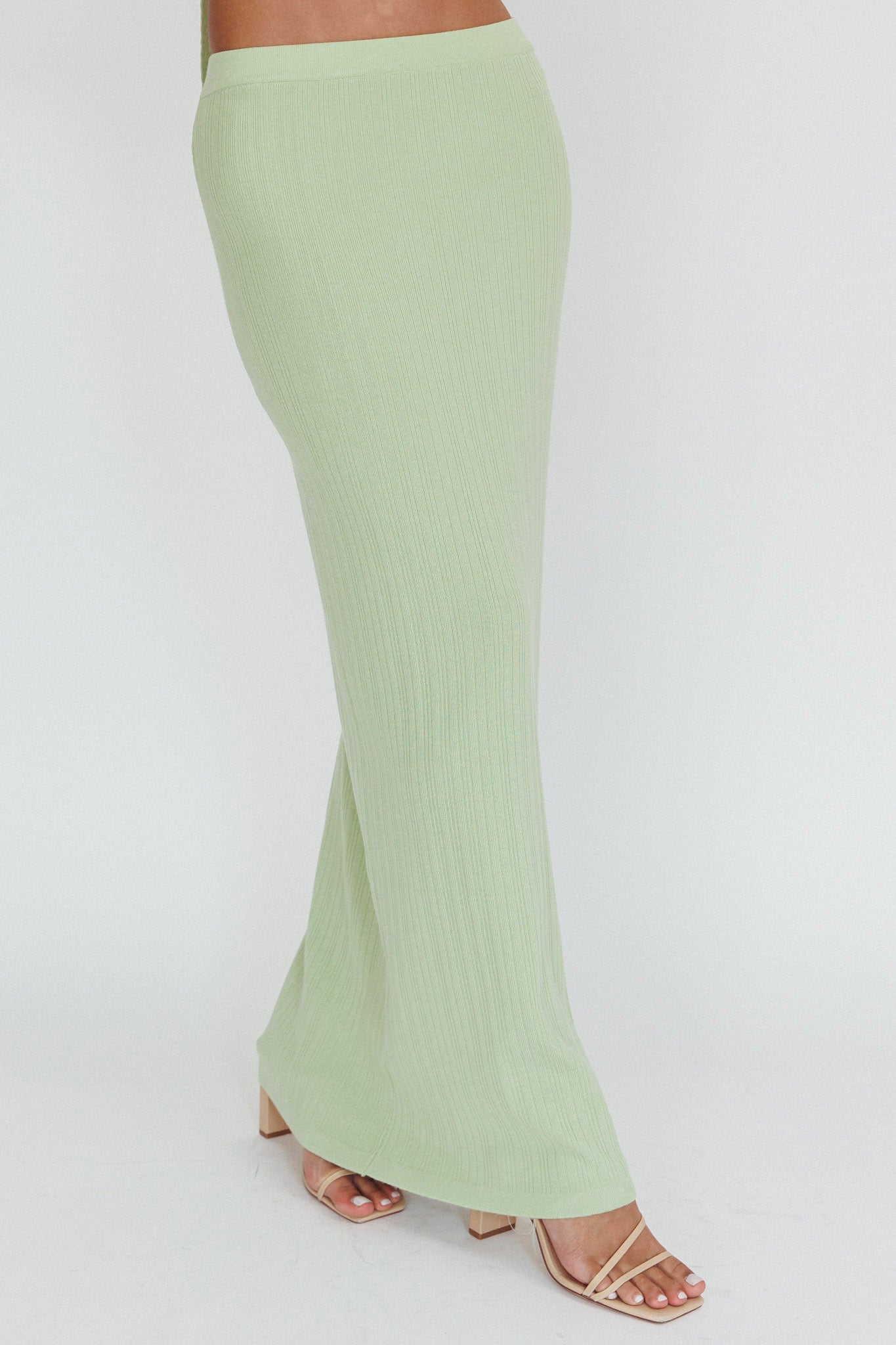 Rossana Ribbed Maxi Skirt Sage by Selfie Leslie Australia