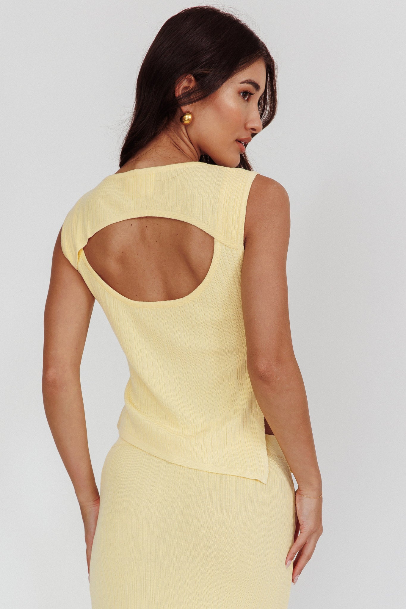 Rossana Asymmetric Hem Keyhole Top Butter by Selfie Leslie Australia