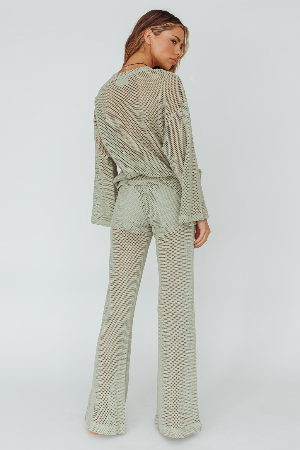 Mahina Long Net Pants Sage by Selfie Leslie Australia