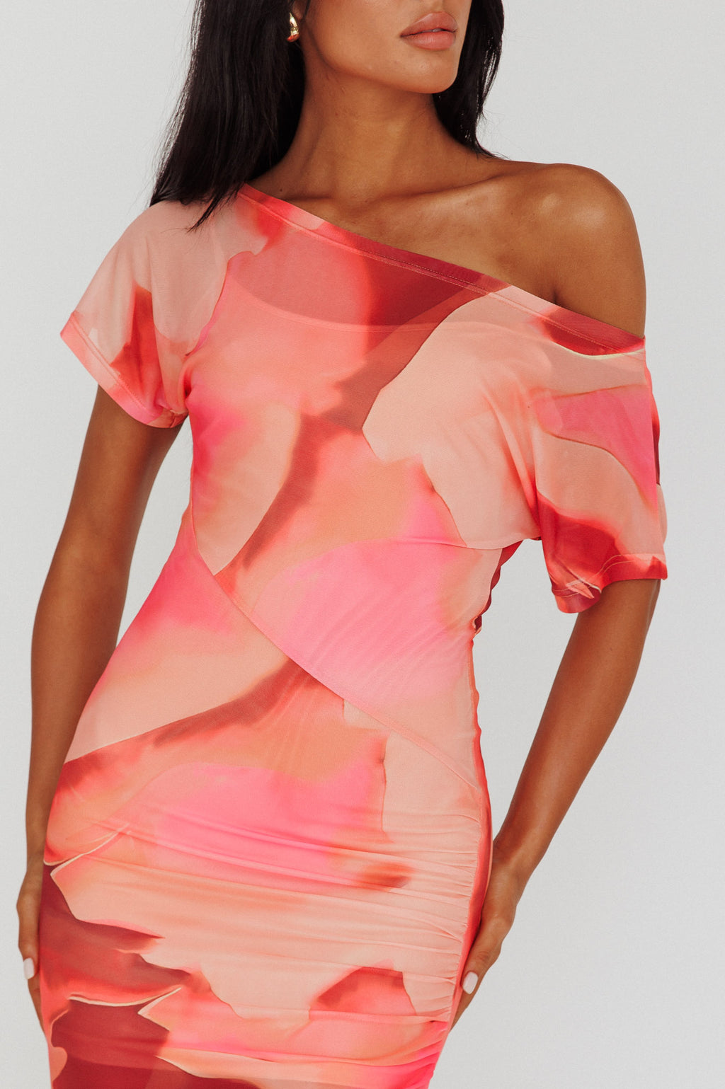 Tumi Short Sleeve Maxi Dress Printed Red by Selfie Leslie Australia