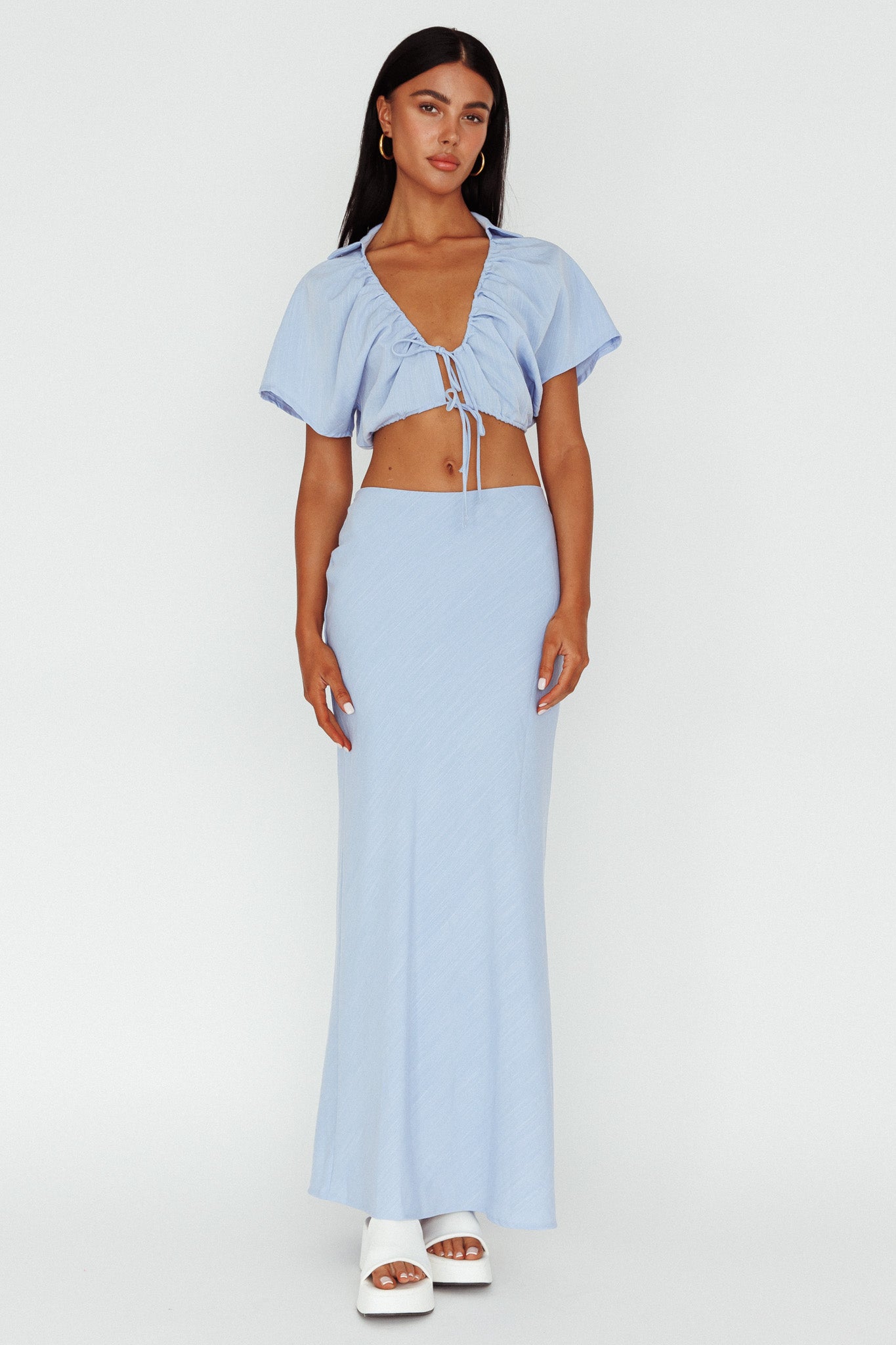 Coast To Coast Maxi Skirt Blue by Selfie Leslie Australia