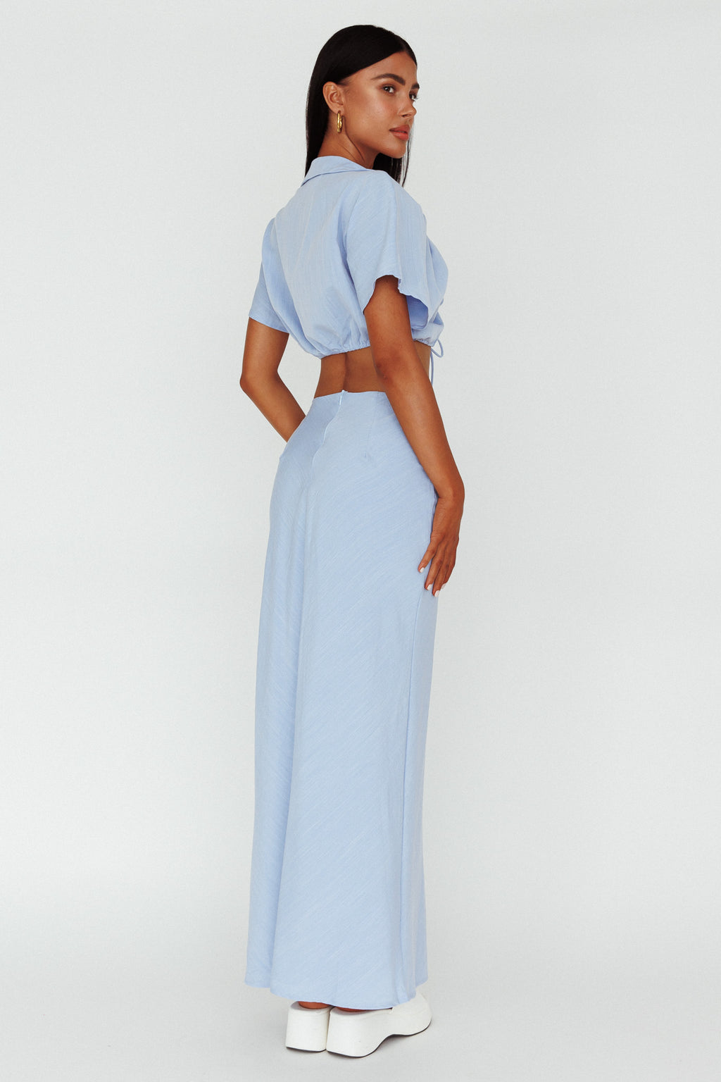 Coast To Coast Maxi Skirt Blue by Selfie Leslie Australia