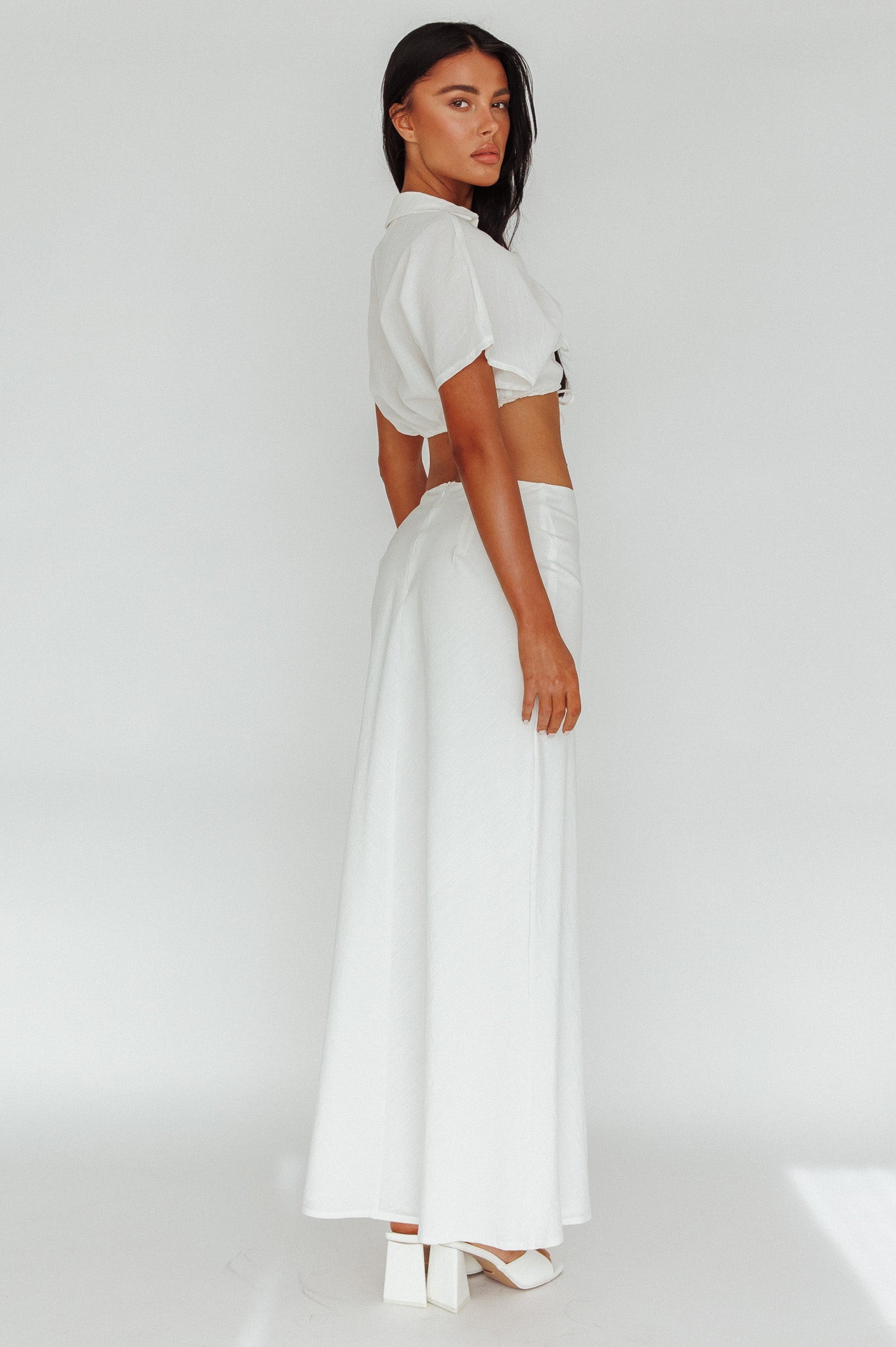 Coast To Coast Maxi Skirt White by Selfie Leslie Australia
