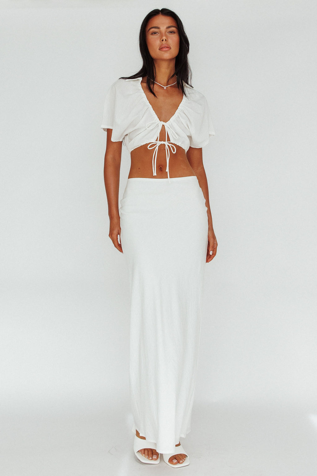 Coast To Coast Maxi Skirt White by Selfie Leslie Australia