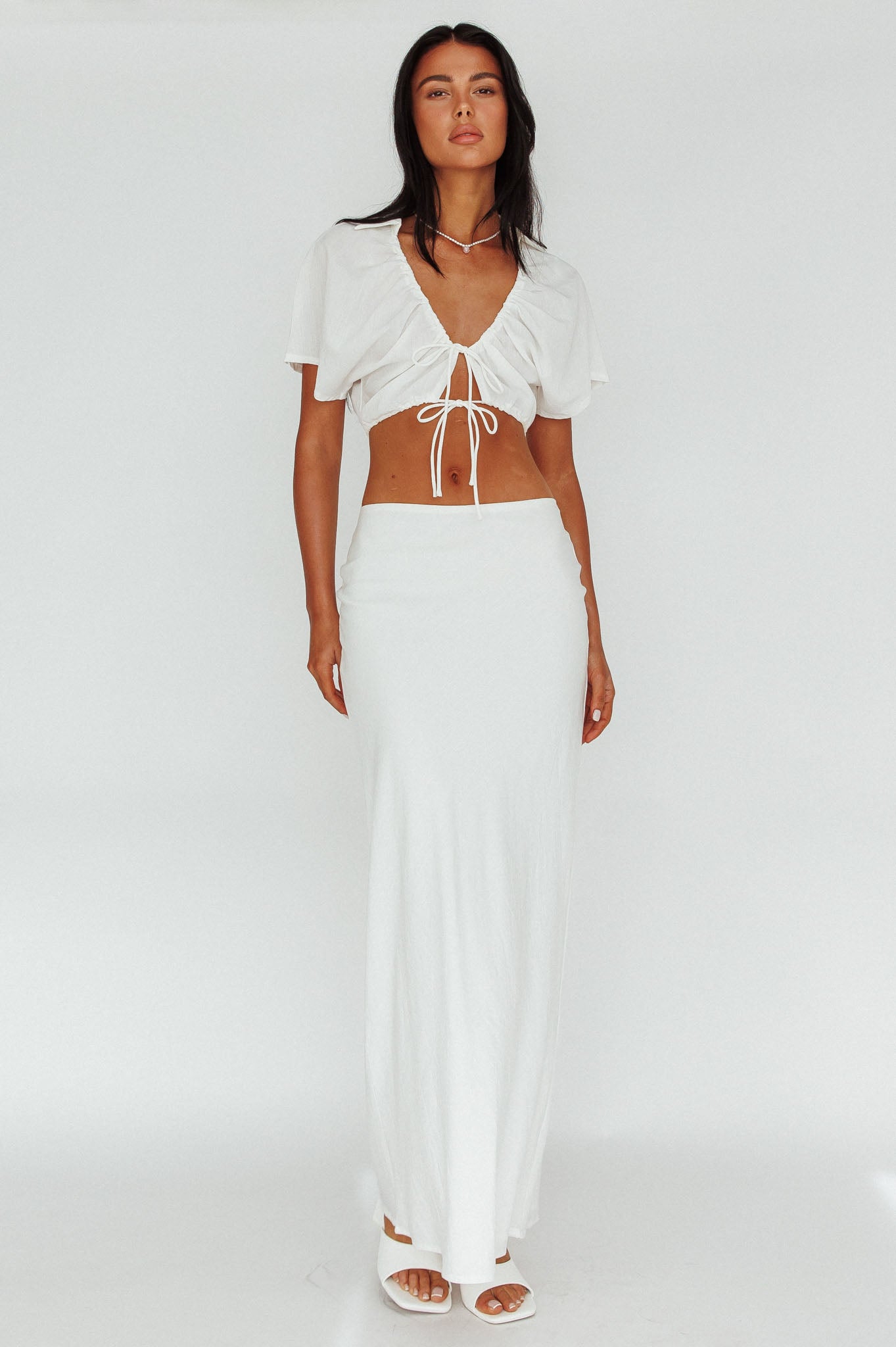 Coast To Coast Maxi Skirt White by Selfie Leslie Australia