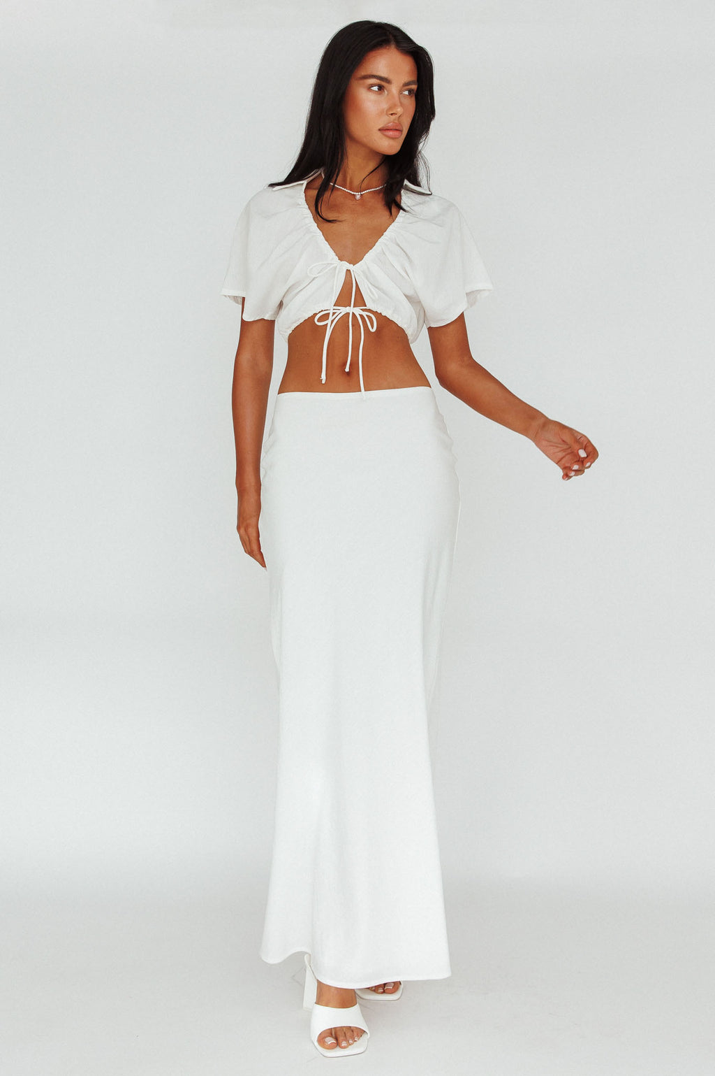 Coast To Coast Maxi Skirt White by Selfie Leslie Australia