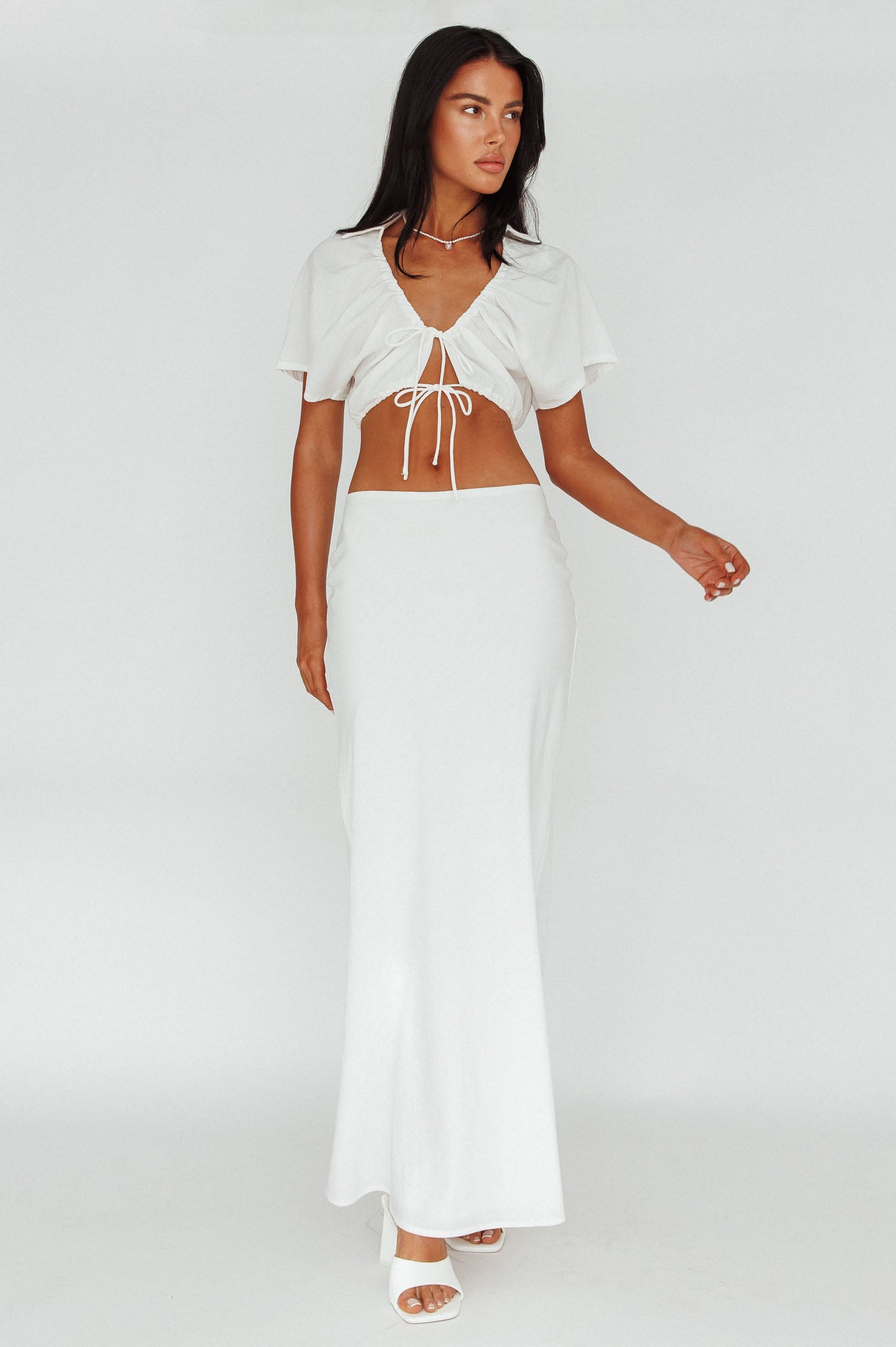 Coast To Coast Maxi Skirt White by Selfie Leslie Australia