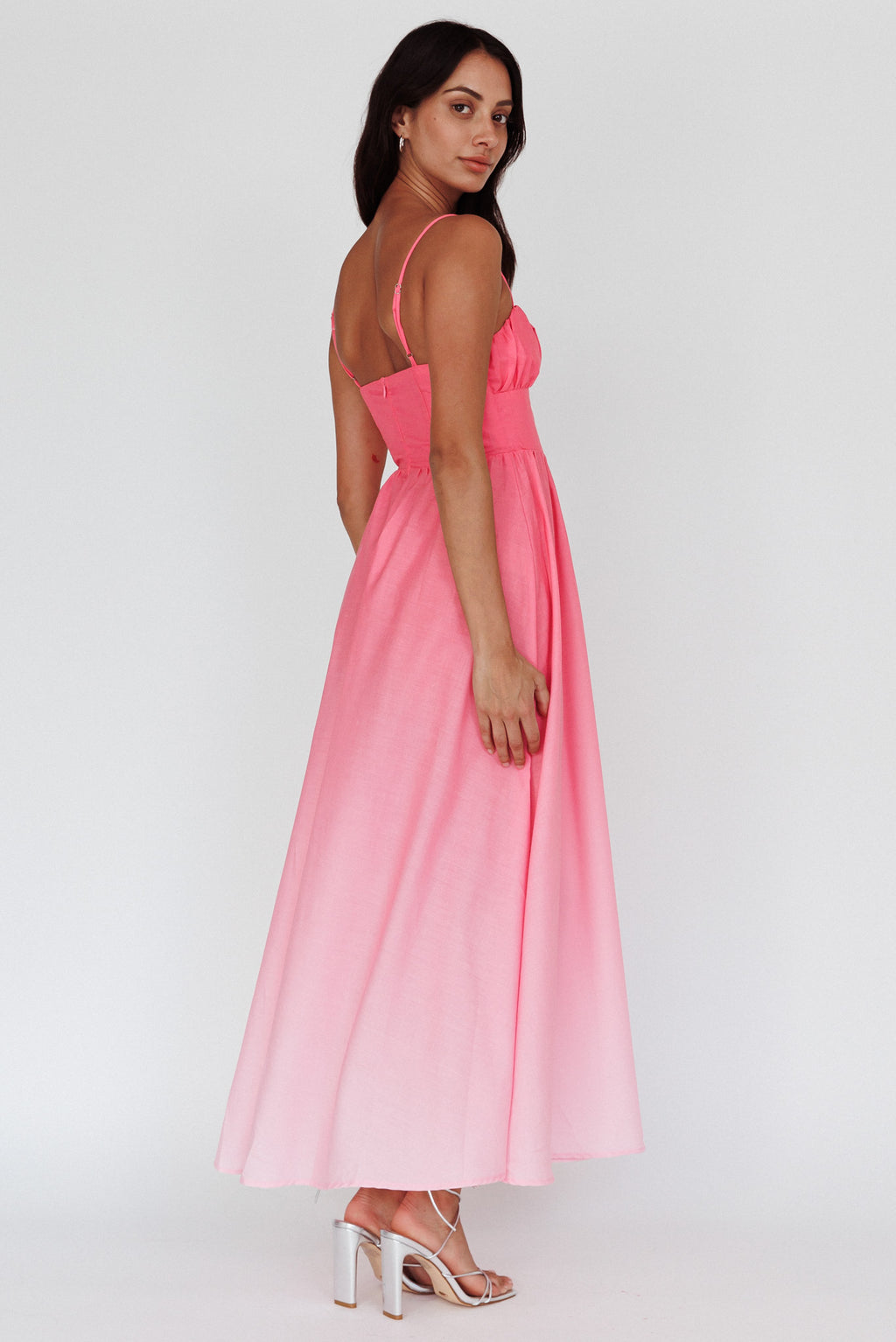 Clarabelle Gathered Bust Maxi Dress Gradient Pink by Selfie Leslie Australia