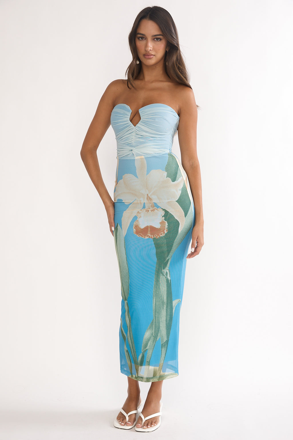 Lahita Strapless Midi Dress Orchid Blue by Selfie Leslie Australia