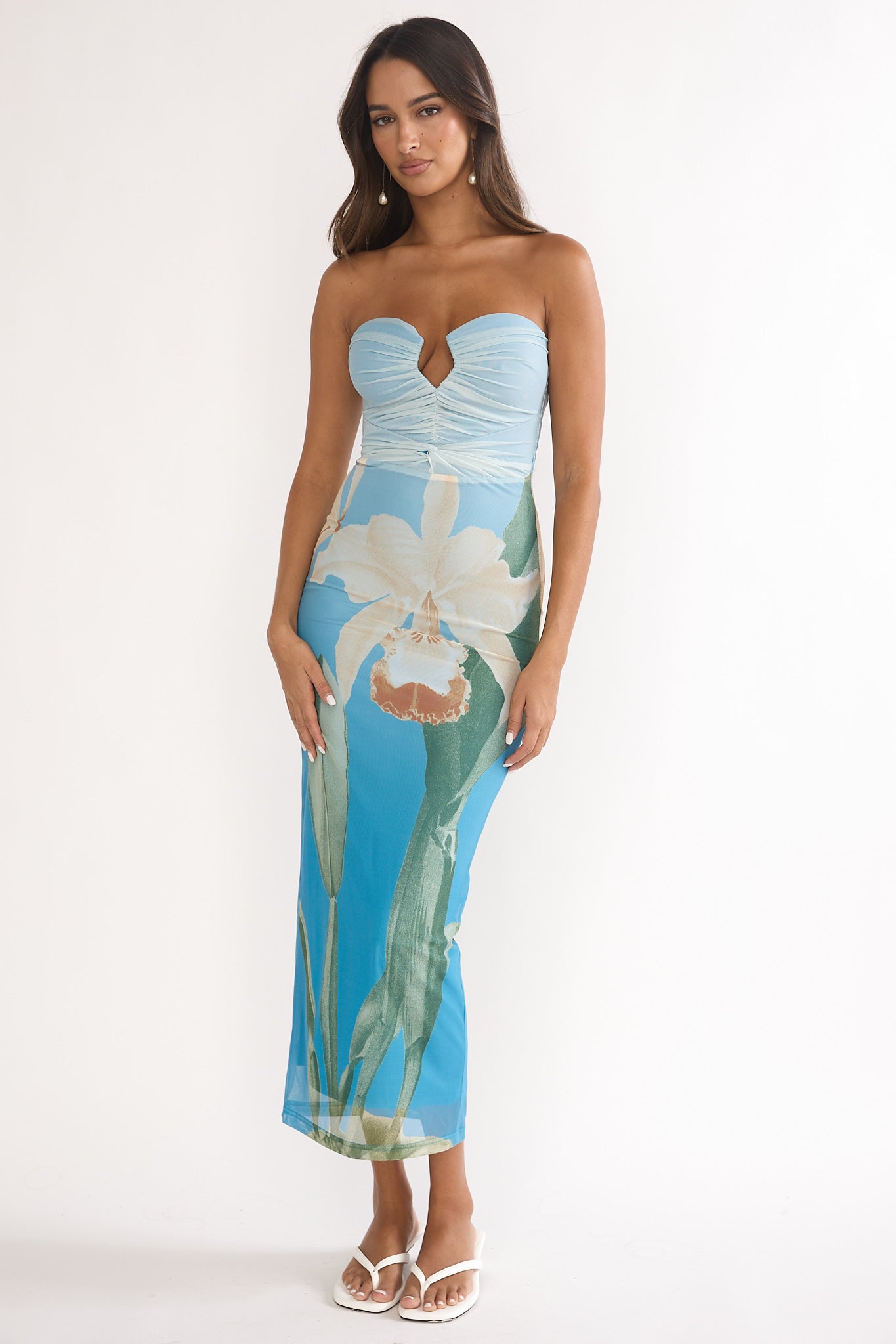 Lahita Strapless Midi Dress Orchid Blue by Selfie Leslie Australia