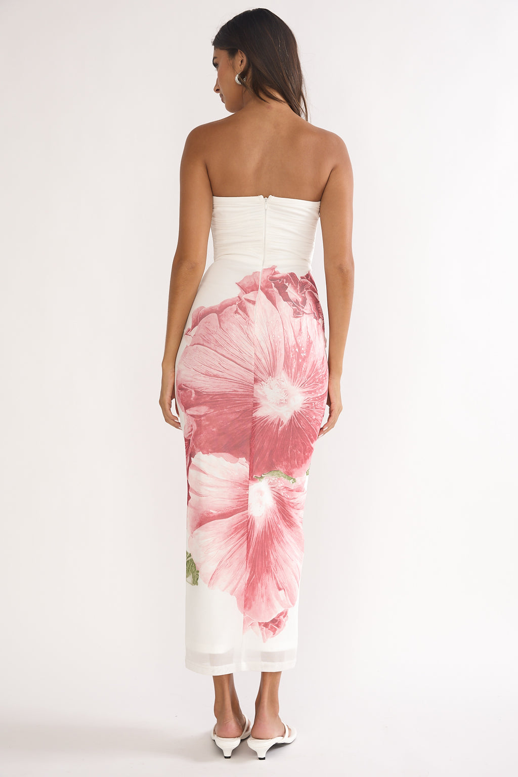Lahita Strapless Midi Dress Hibiscus Fuchsia by Selfie Leslie Australia