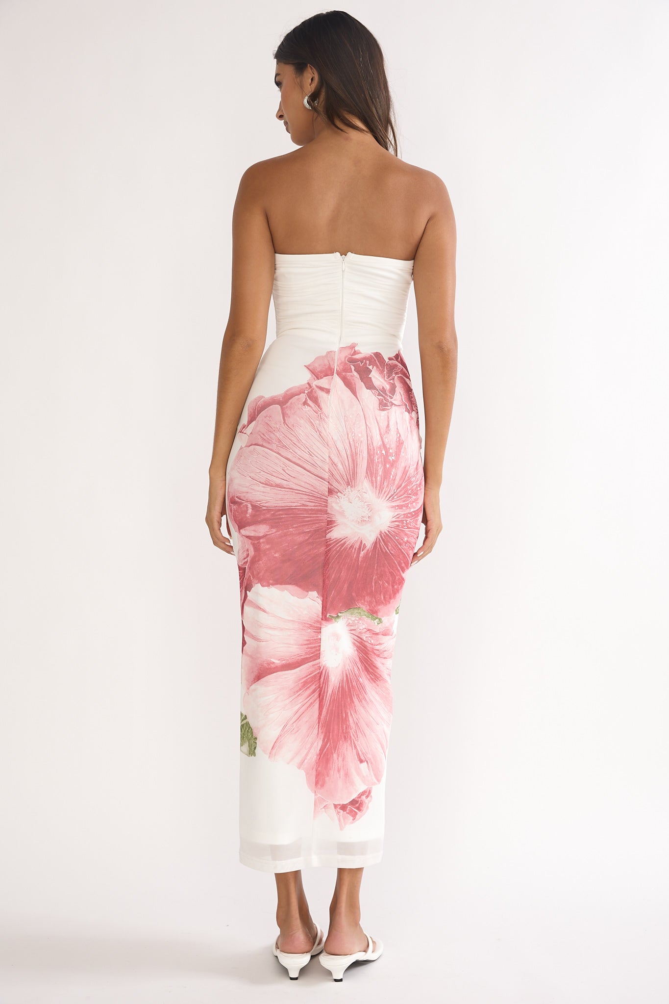 Lahita Strapless Midi Dress Hibiscus Fuchsia by Selfie Leslie Australia