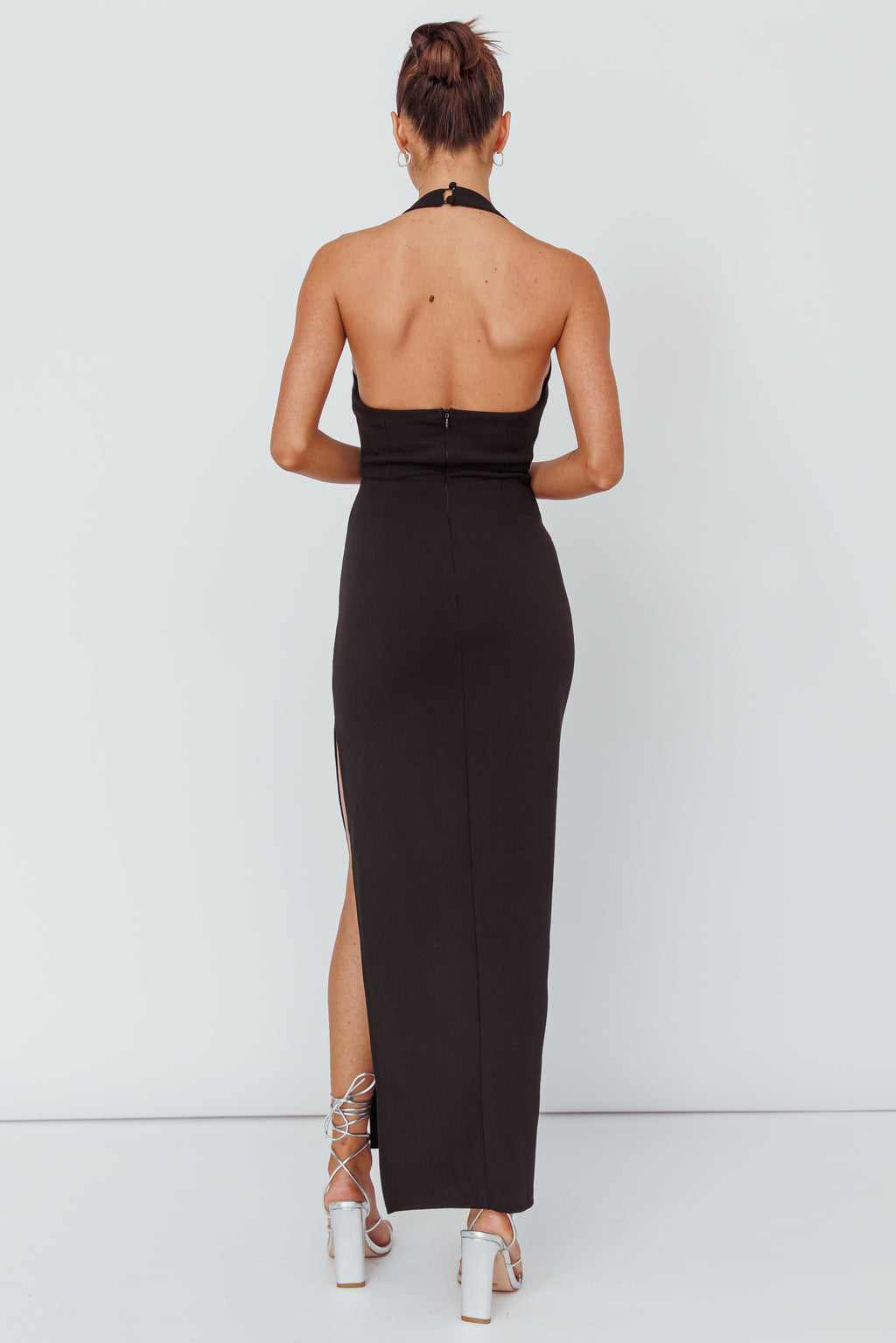 Leading Role Diamante Strap Halter Dress Black by Selfie Leslie Australia