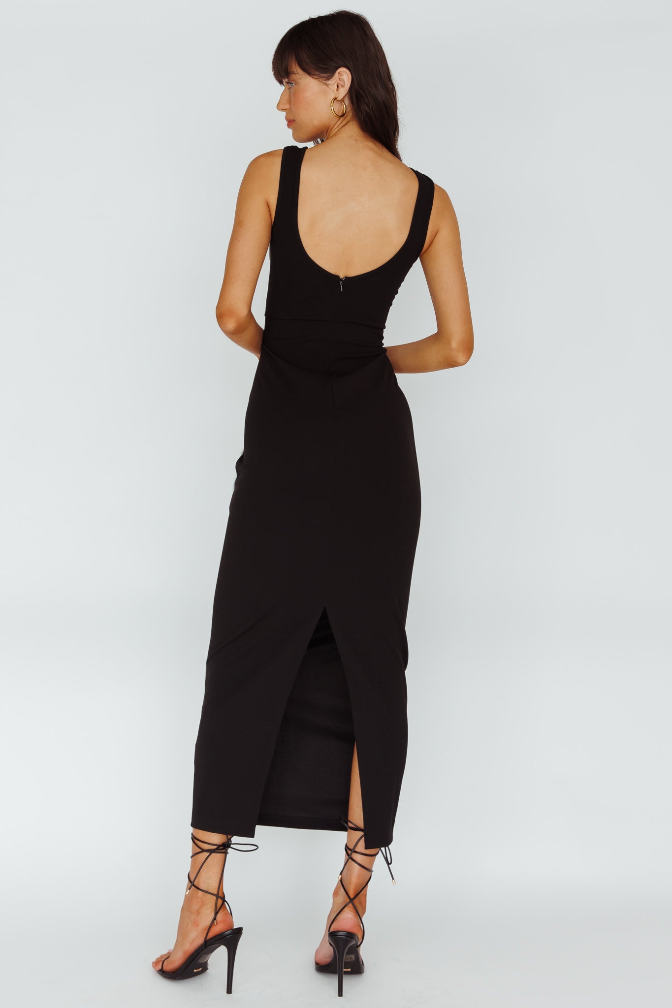 Shenae Piping Trim Maxi Dress Black by Selfie Leslie Australia
